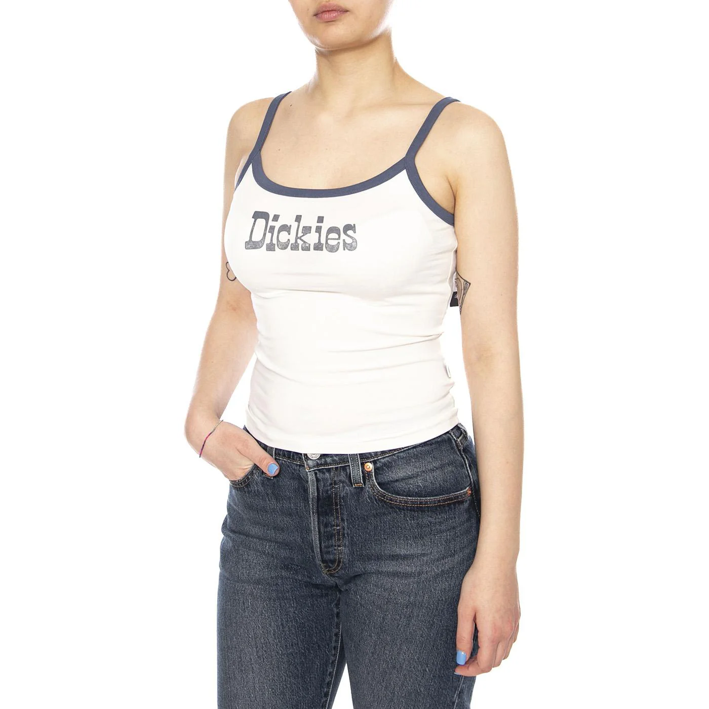 VERNAL VEST W EGRET - Canotta Donna Bianca  Donna DICKIES