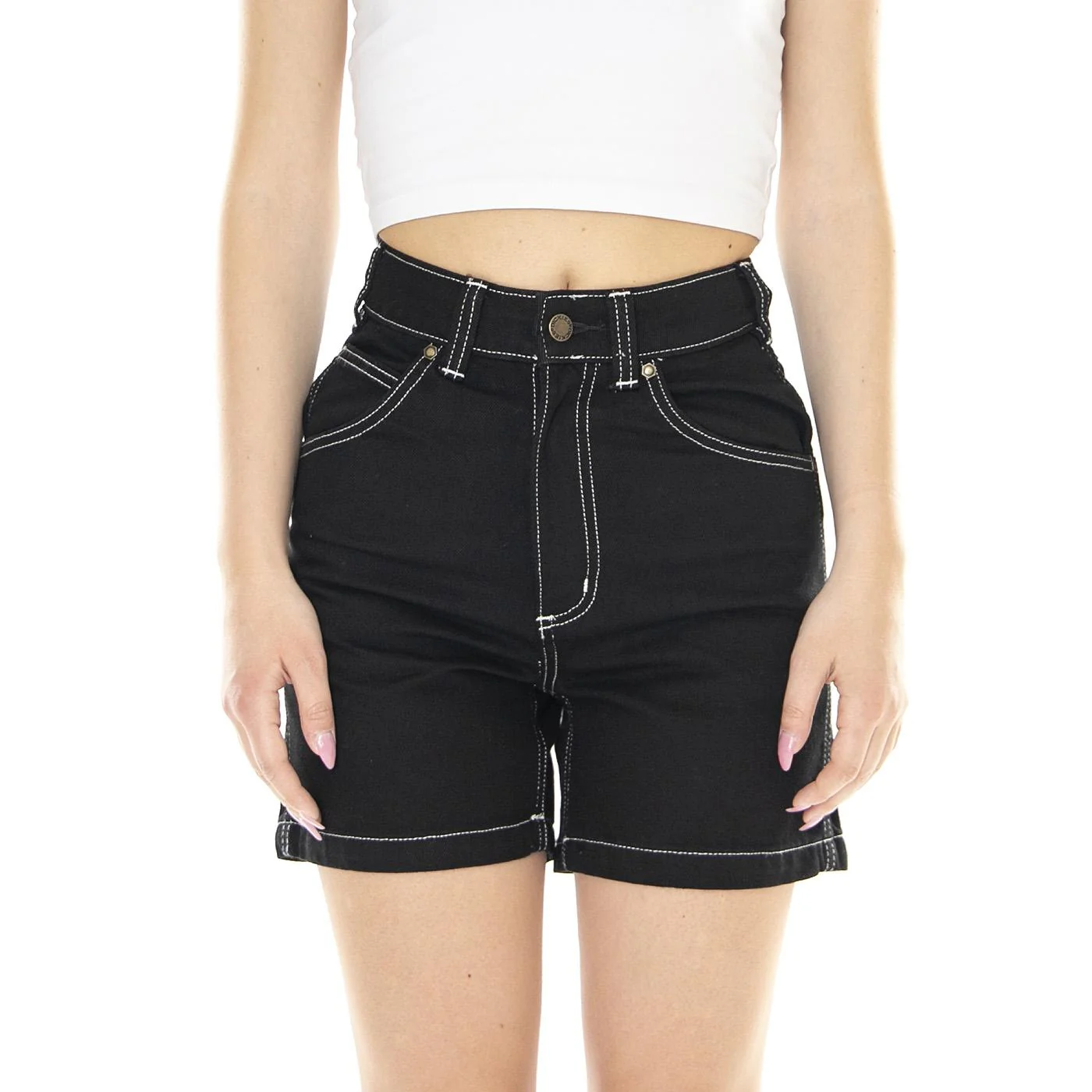 W' Denim Short Rinsed Black - Bermuda Donna Neri Donna DICKIES - Image 2