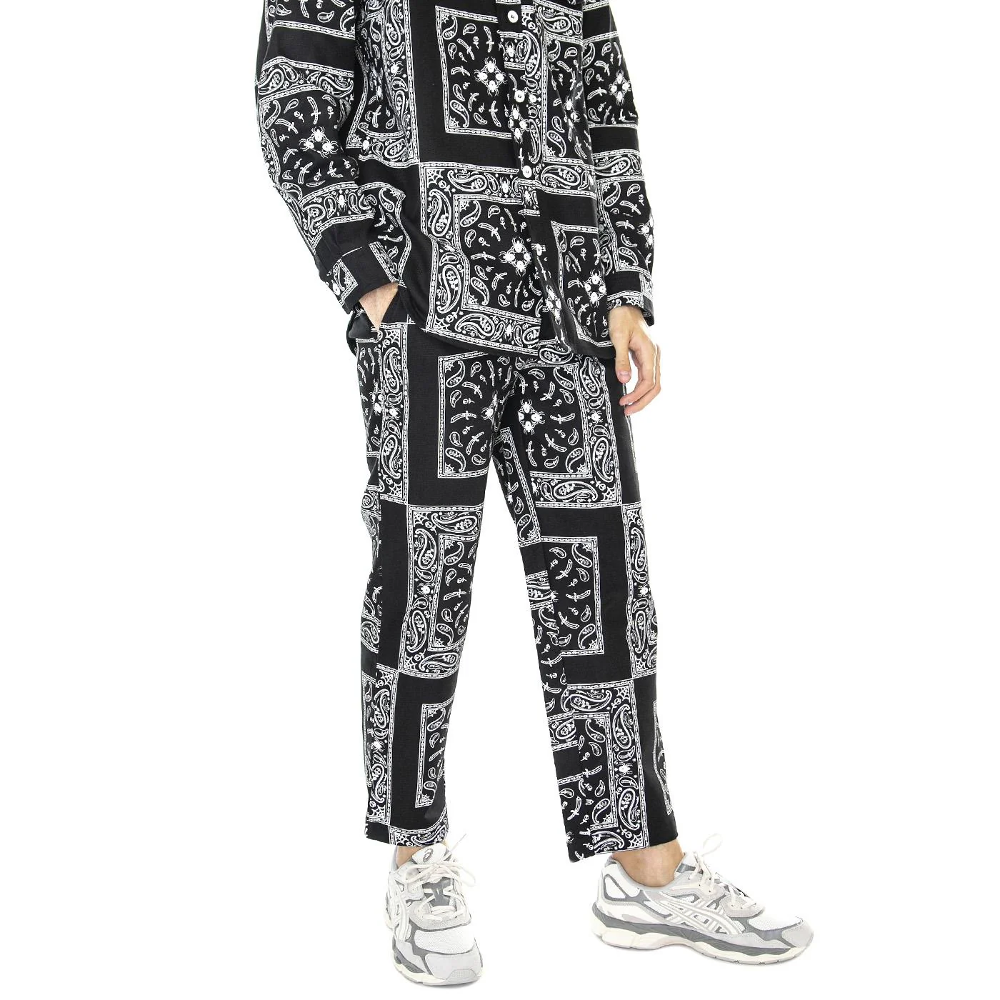 M' Bandana Chino Pant Black - Pantaloni Uomo Neri / Multicolore  Uomo DOOMSDAY