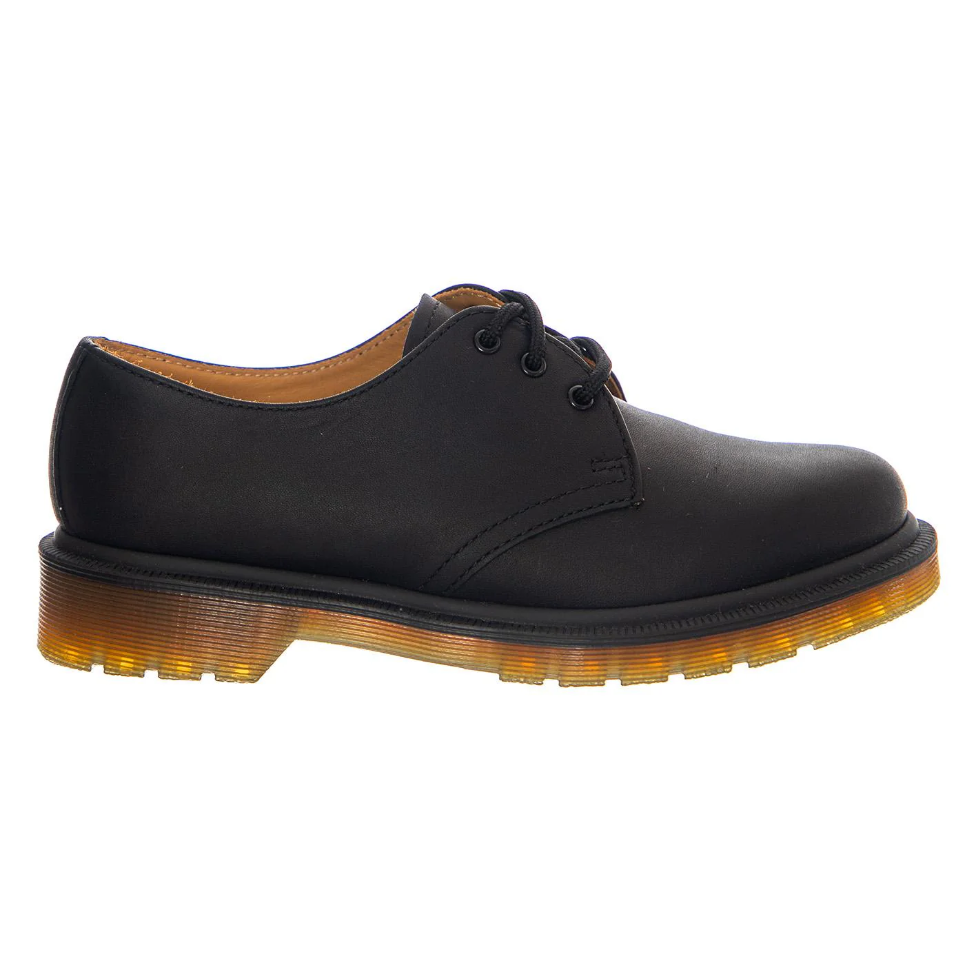 1461 Pw Lace-Up - Black Noir Greasy - Scarpe Stringate Profilo Basso Uomo / Donna Nere  Donna DR.MARTENS