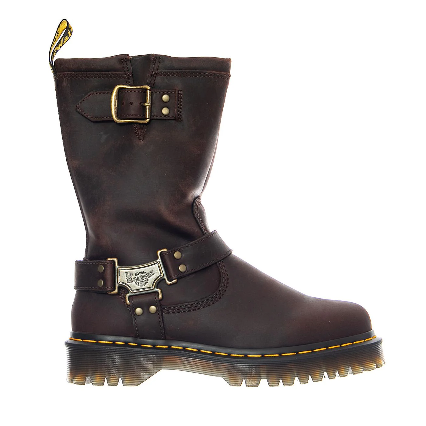 Anistone Hi - Dark Brown / Burnished Waxy Pull Up WP - Stivali Donna Marroni Donna DR.MARTENS
