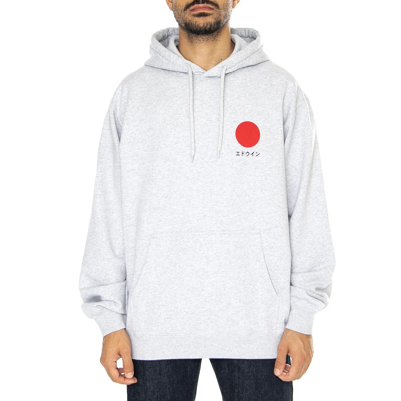Japane Sun Hoodie Sweat Grey Marl - Felpa con Cappuccio Uomo Grigia Uomo EDWIN - Image 2