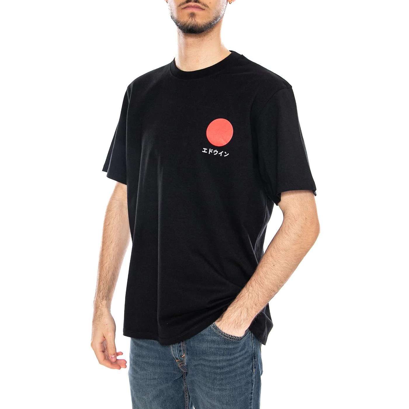 Japanese Sun TS Black - Maglietta Girocollo Uomo Nera Uomo EDWIN