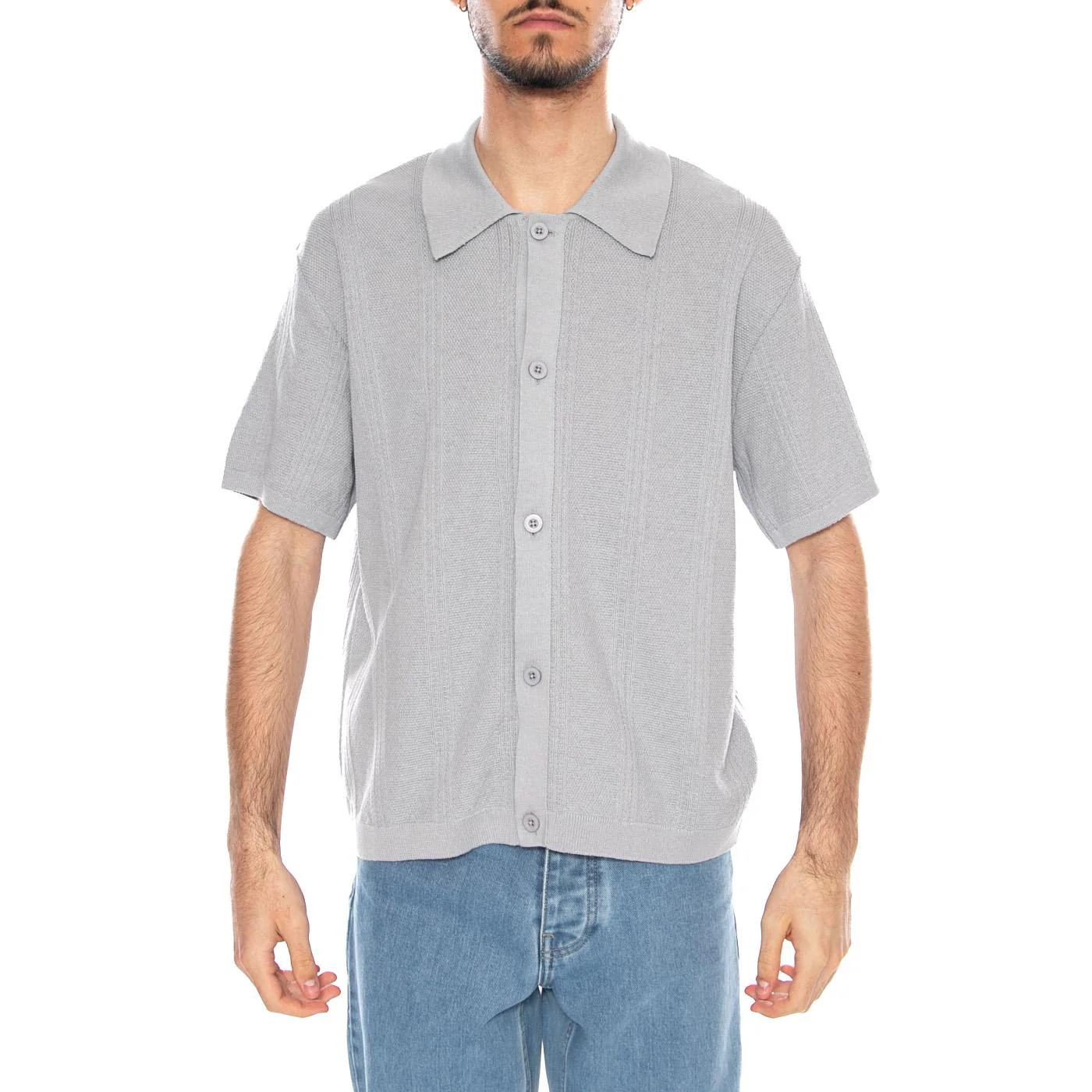 Luis Buttoned Polo Grey - Polo Uomo Grigia Uomo EDWIN - Image 2