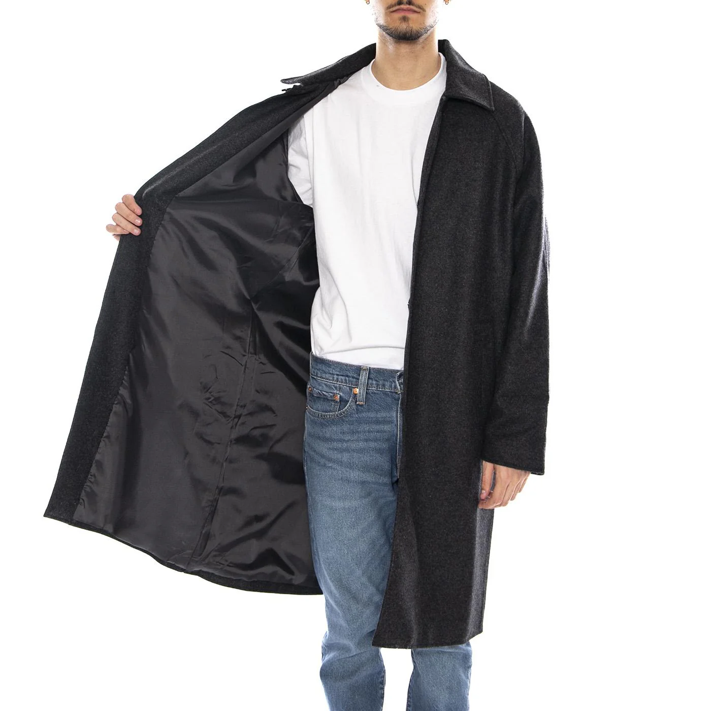 Mac Wool Coat -- Cappotto Uomo Dark Grey Marl Uomo EDWIN - Image 4