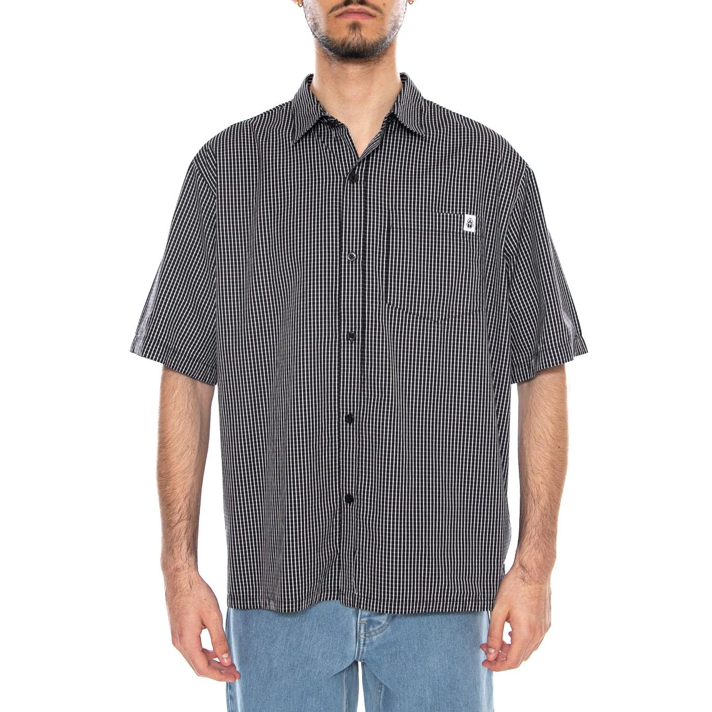 Millbury Shirt SS Black/White - Camicia Maniche Corte Uomo Nera/Bianca Uomo EDWIN - Image 2