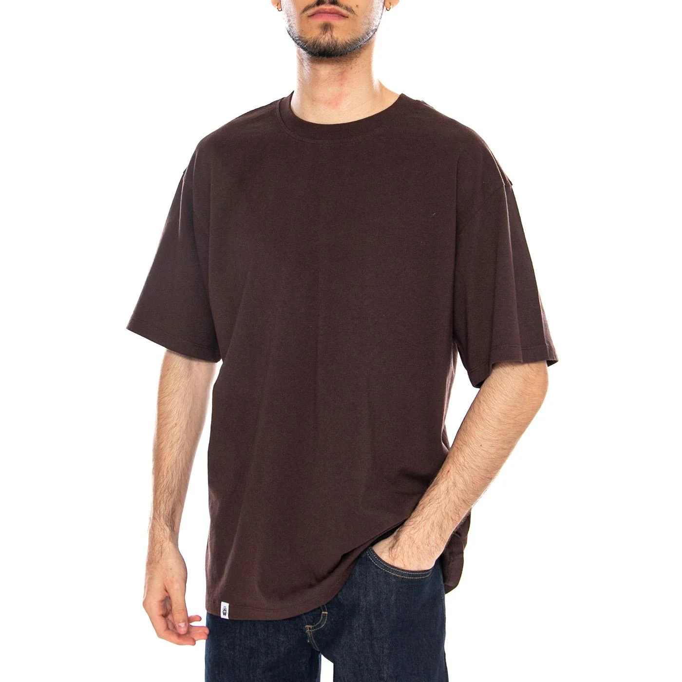 Oversize Basic TS Coffee Bean - Maglietta Girocollo Uomo Marrone  Uomo EDWIN