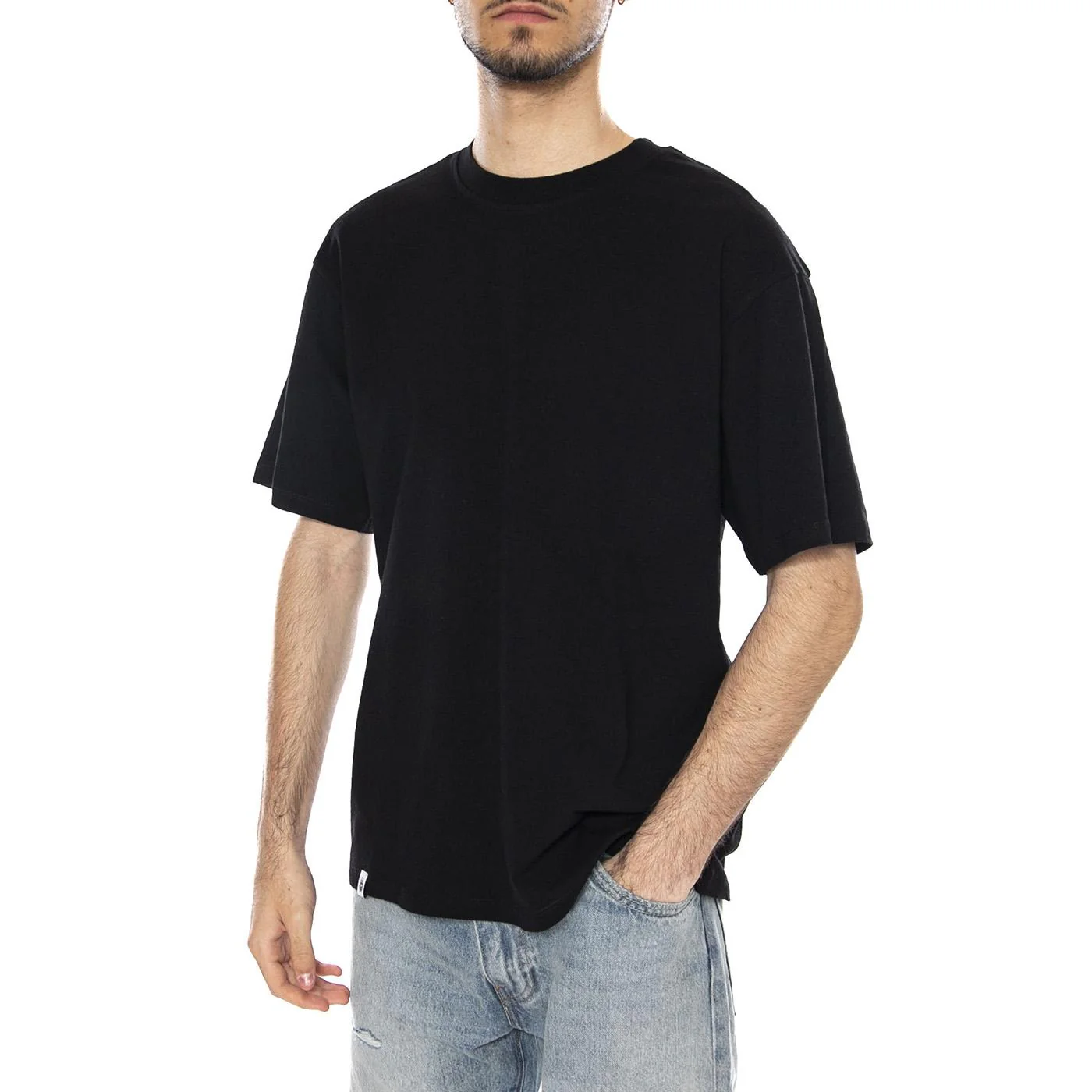 OVERSIZE BASIC TS - Maglietta Girocollo Uomo Nera  Uomo EDWIN