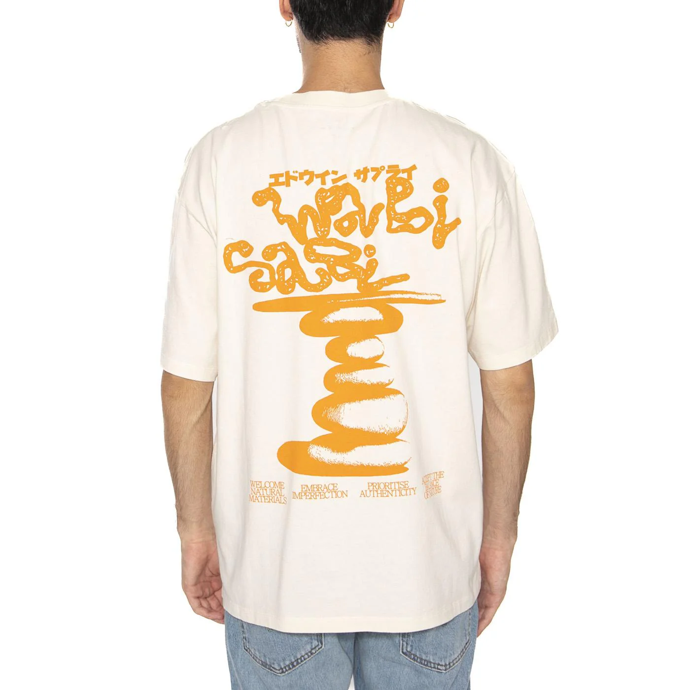 Prioritise Authenticity T-Shirt Whisper White - Maglietta Girocollo Uomo Beige Uomo EDWIN - Image 4