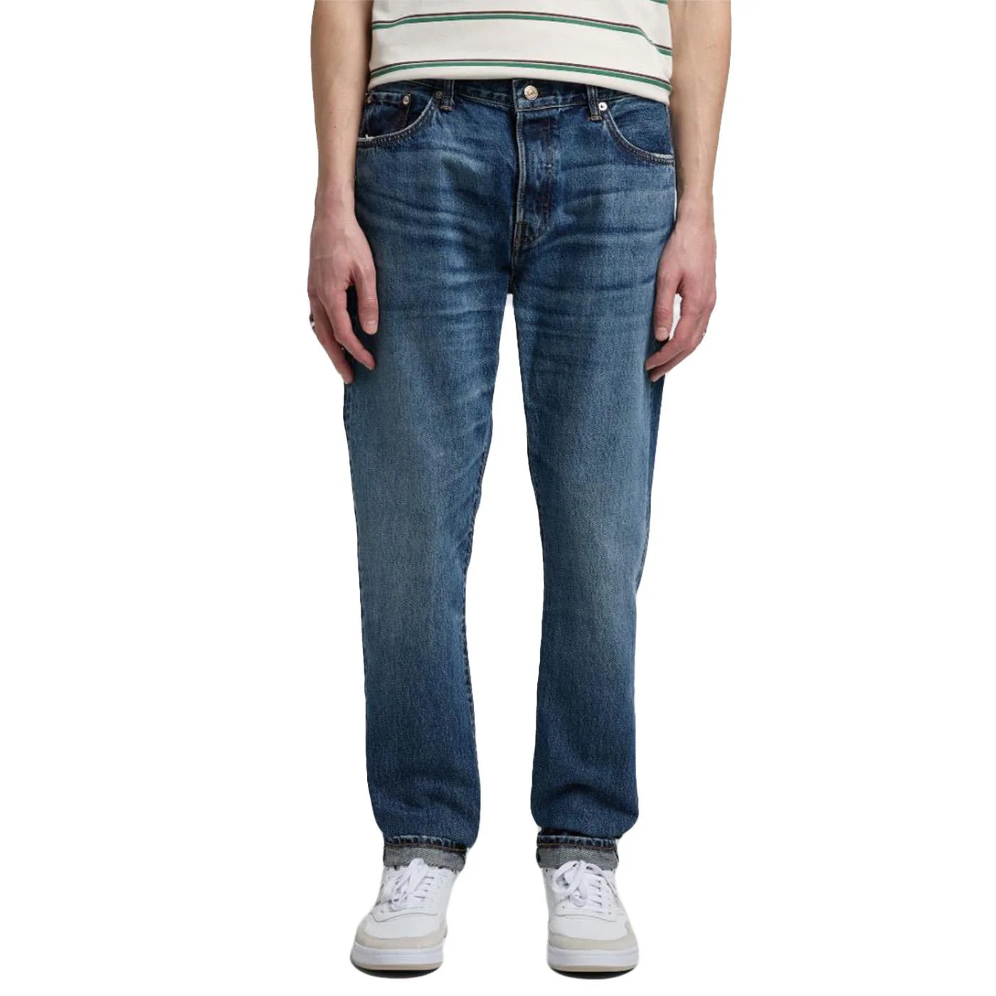 Slim Tapered Pant Mid Dark Used - Pantaloni Denim Jeans Uomo Blu  Uomo EDWIN