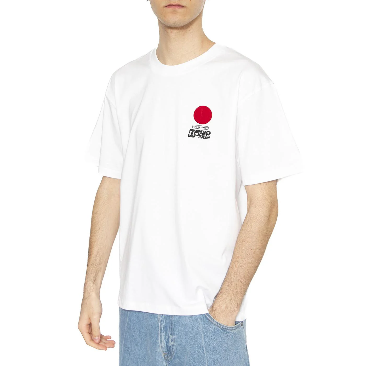 Sun TS SS White - Maglietta Girocollo Uomo Bianca Uomo EDWIN