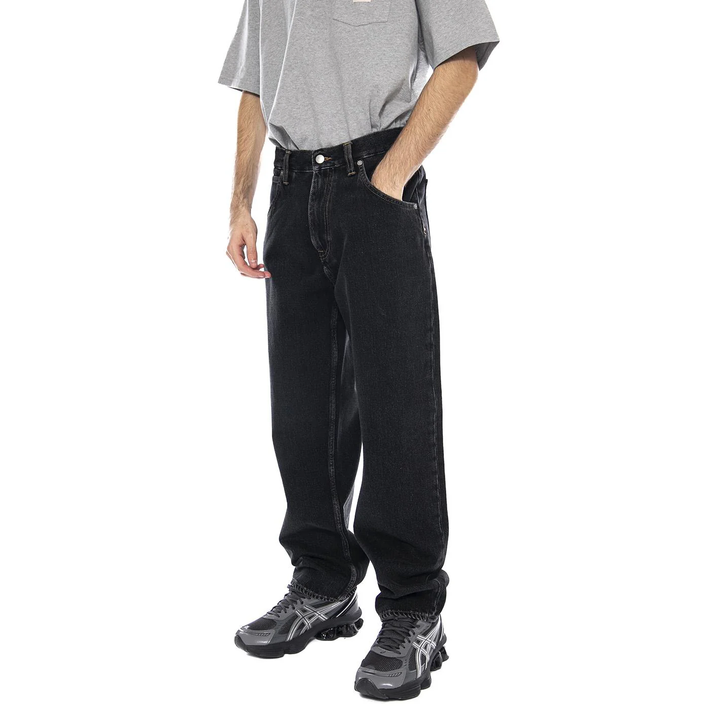Tyrell Pant -- Pantaloni Uomo Dark Marble Wash Neri Uomo EDWIN