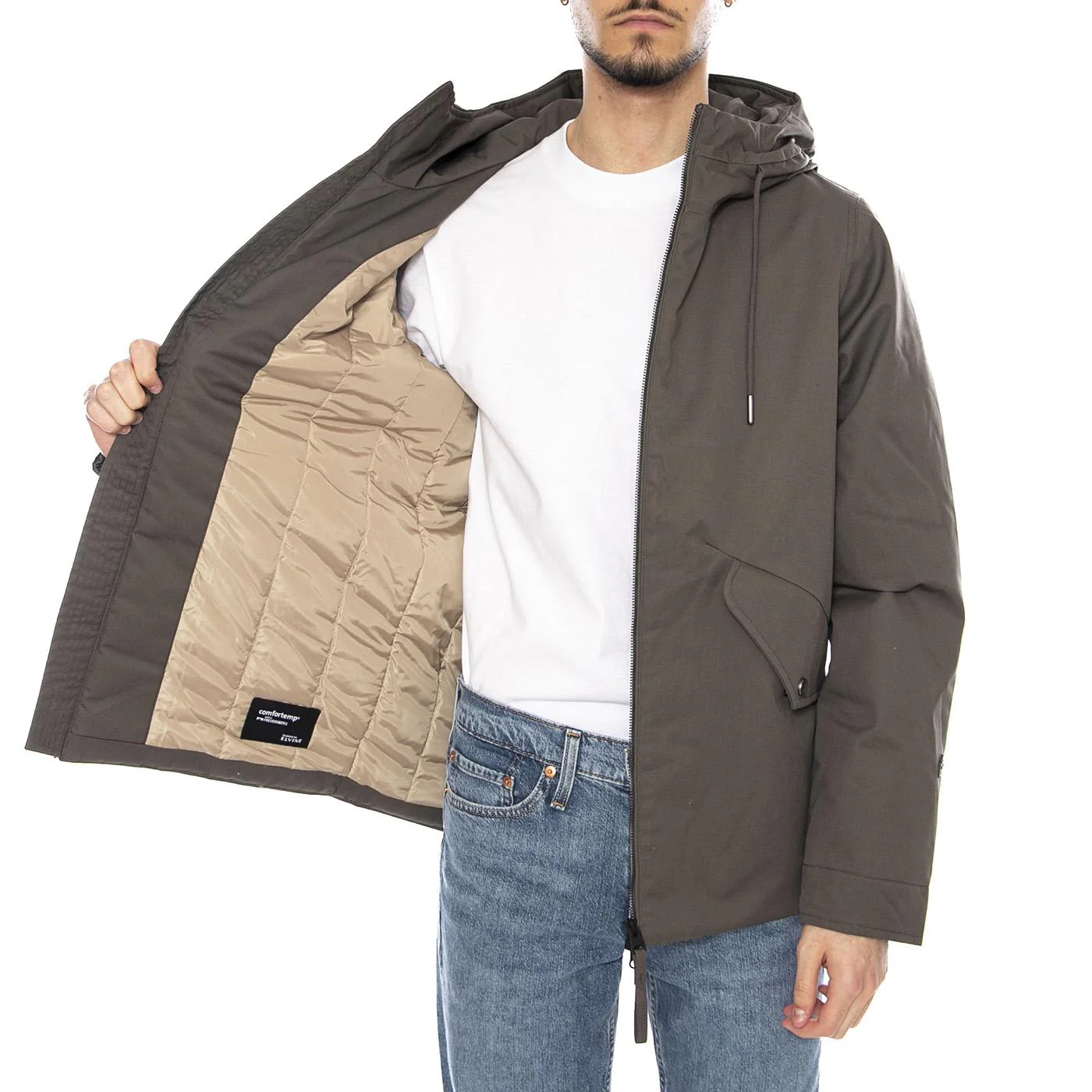 Kaliks Black Hooded Jacket -- Giacca con Cappuccio Uomo Verde  Uomo ELVINE - Image 4