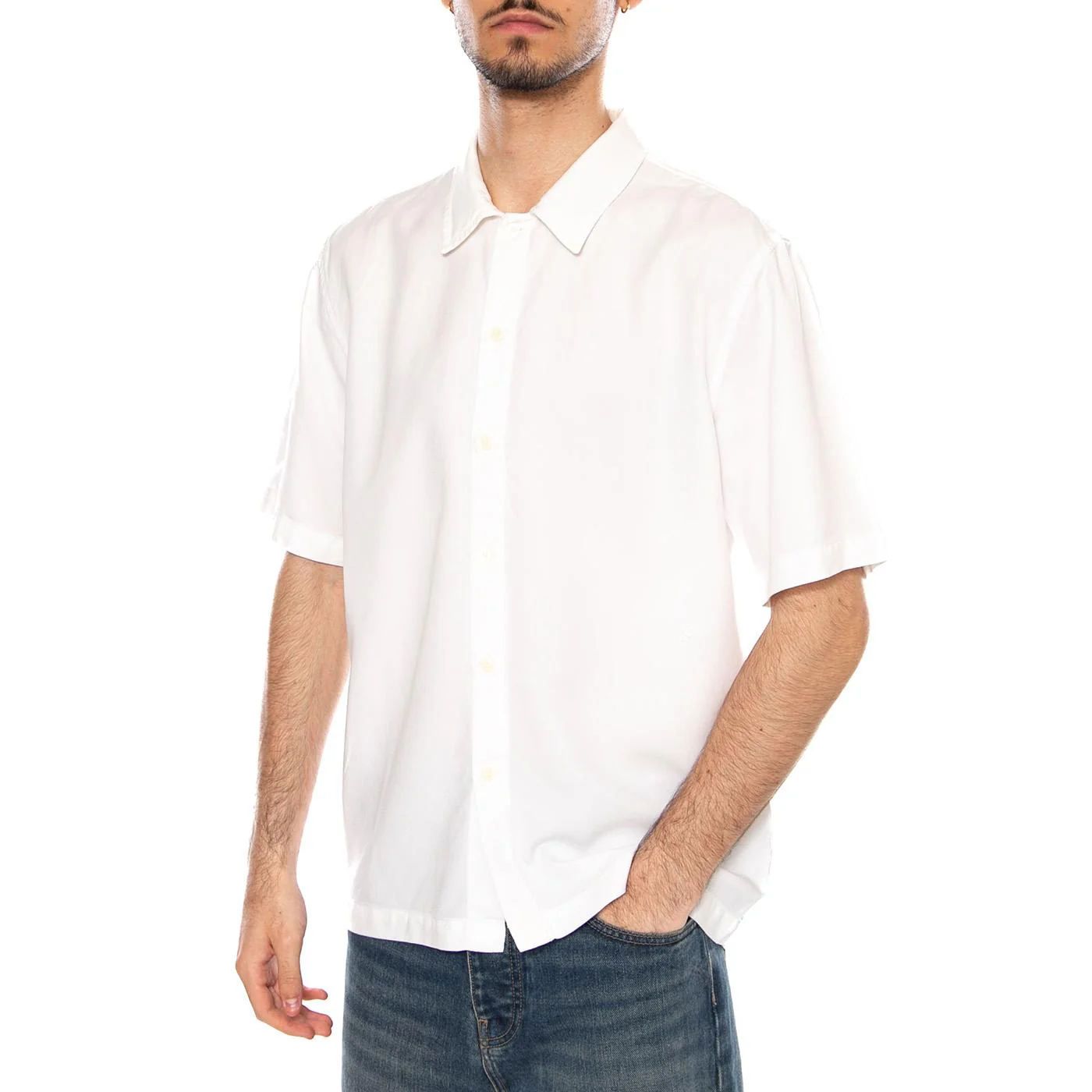 RHYS_MS SHIRT OGG WHITE - Camicia Maniche Corte Uomo Bianca Uomo ELVINE