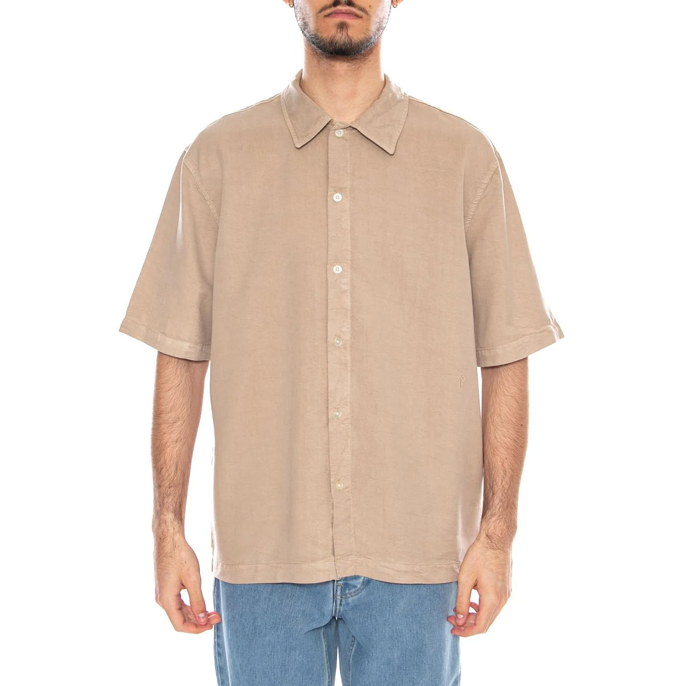 Rhys_MS Shirt Sand Grey - Camicia Maniche Corte Uomo Beige  Uomo ELVINE - Image 2