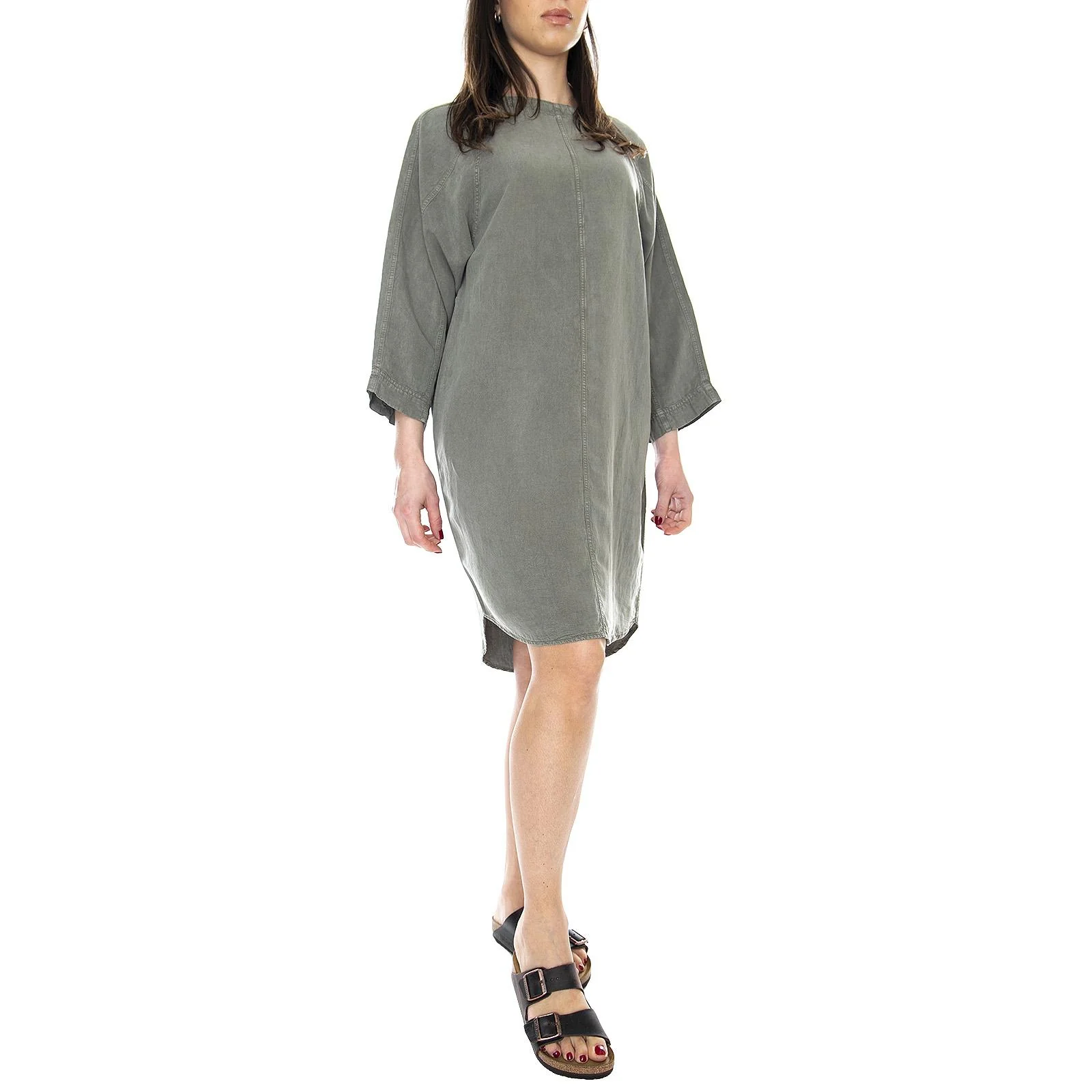 Lynxie Dress - Dark Sage - Abito Donna Verde  Donna ELVINE