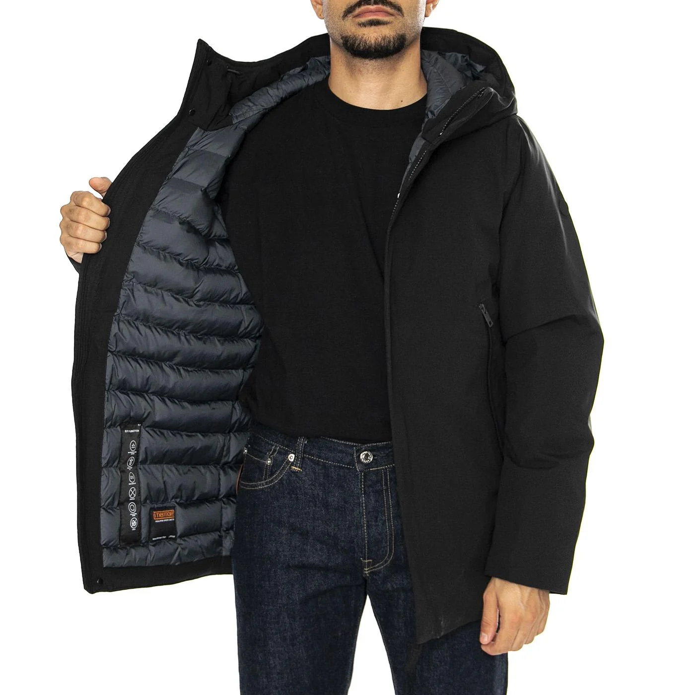 Vhinner Black - Giacca con Cappuccio Uomo Nera  Uomo ELVINE - Image 4