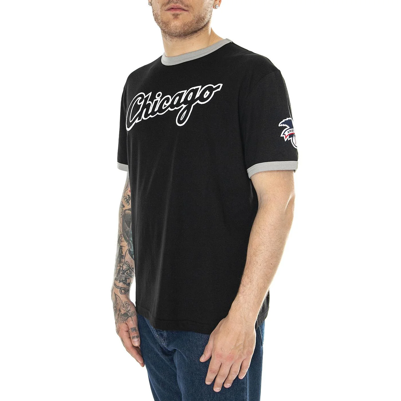 Chicago White Sox Fanatics Fundamental SS tee black/grey - Maglietta Girocollo Uomo Nera  Uomo FANATICS