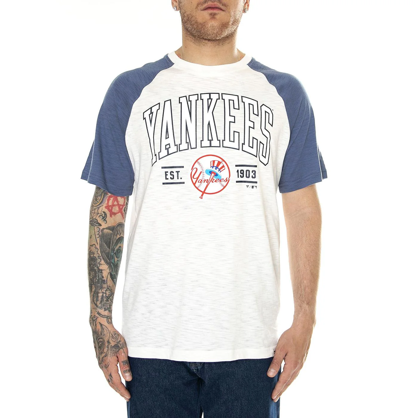 New York Yankees Fanatics Heritage Biblend SS Tee white/navy - Maglietta Girocollo Uomo Bianca Uomo FANATICS - Image 2