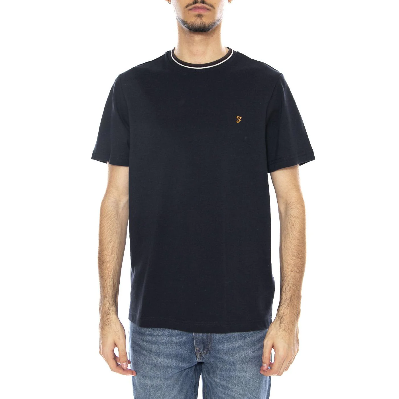 Elton Tee - Maglietta Uomo Girocollo Gold True Navy  Uomo FARAH - Image 2
