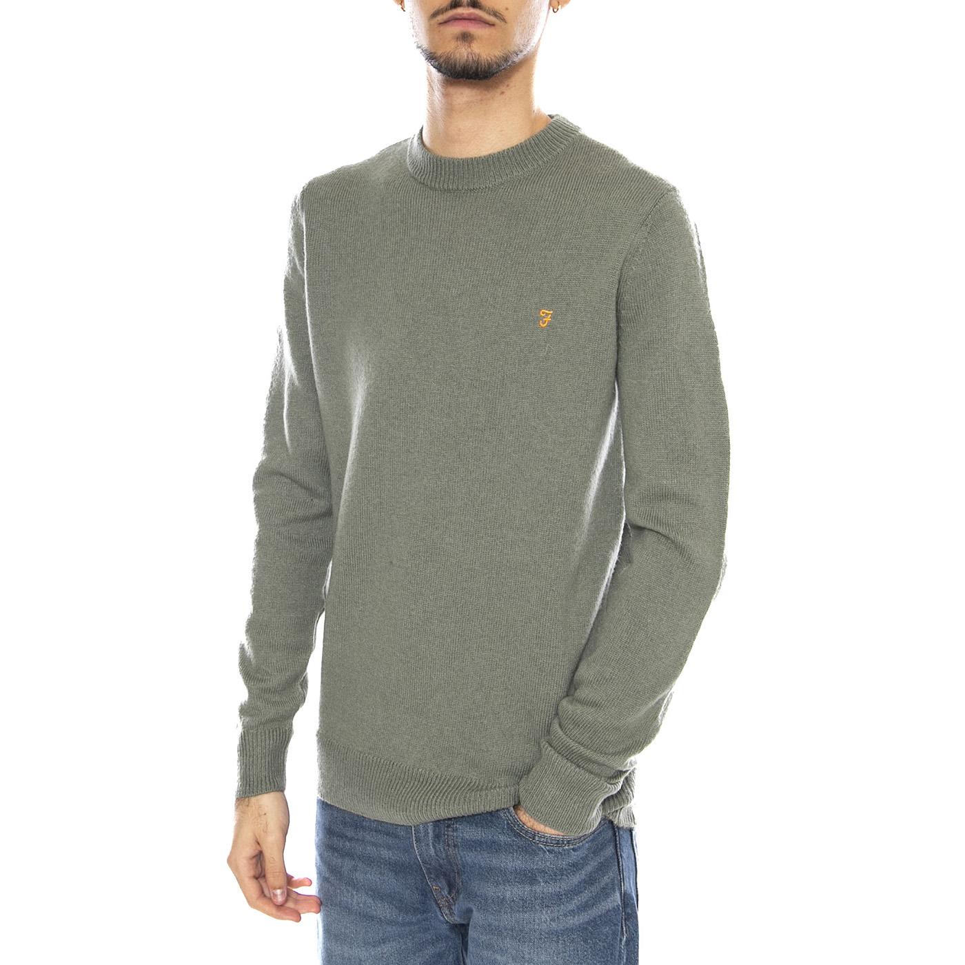 Maidstone Crew Sweat - Felpa Uomo Girocollo Tarragon Green Verde Uomo FARAH