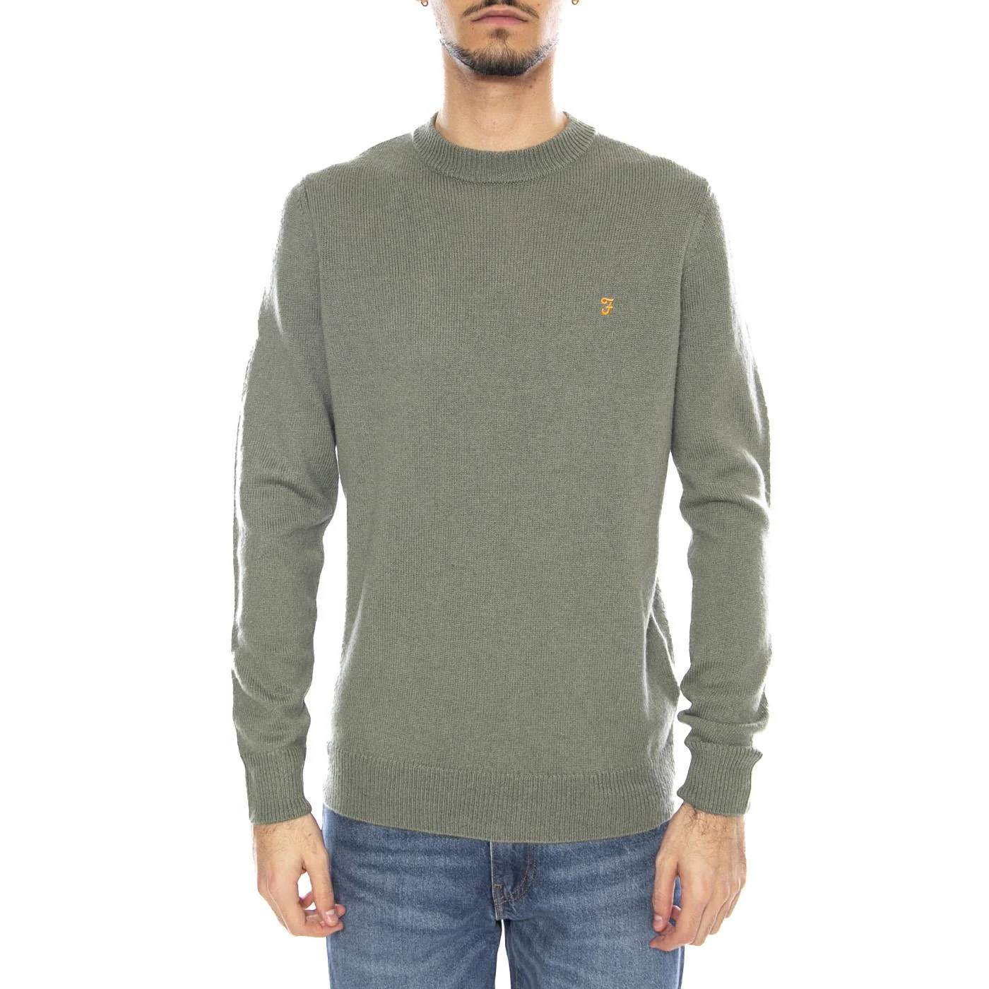 Maidstone Crew Sweat - Felpa Uomo Girocollo Tarragon Green Verde Uomo FARAH - Image 2