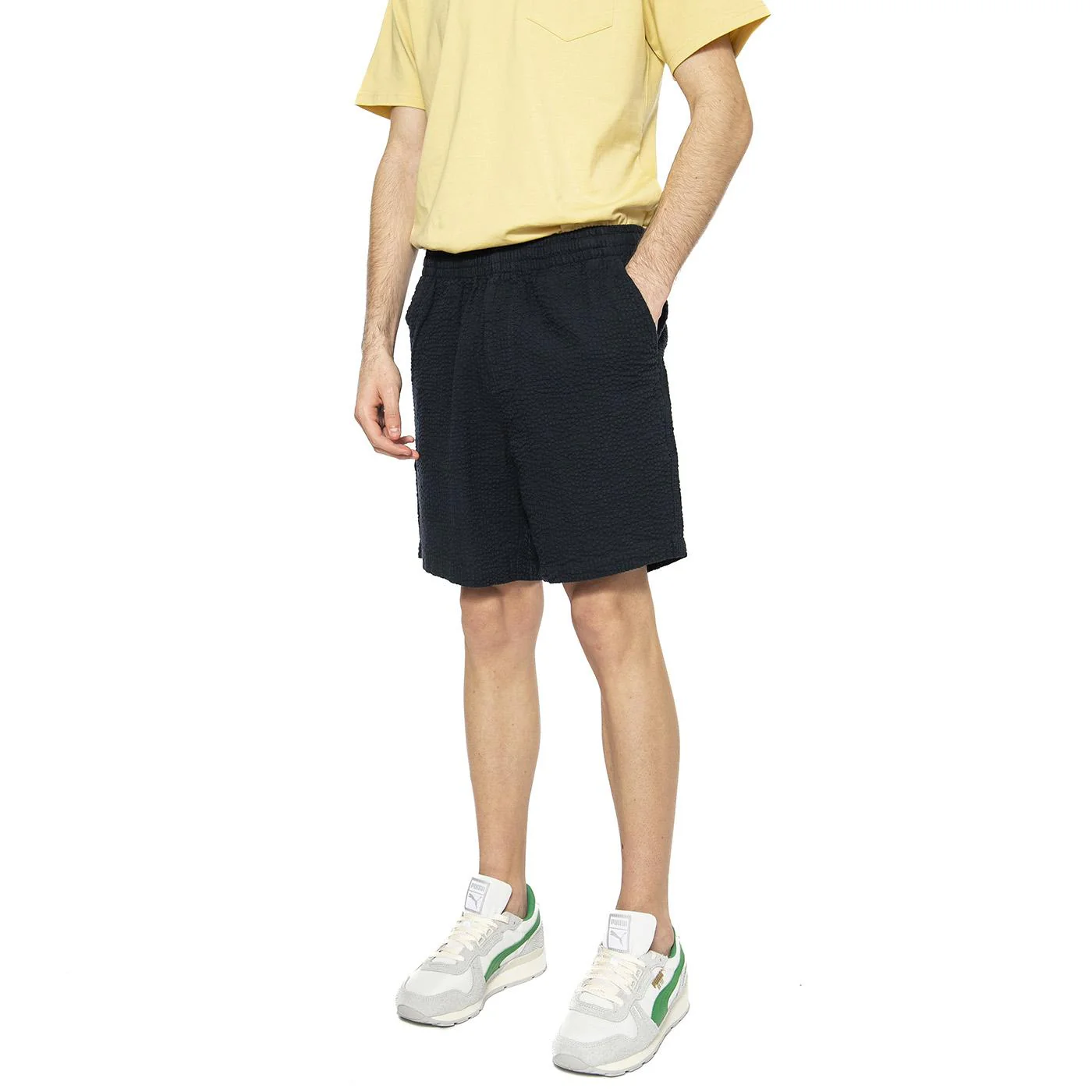 Redwald Seersucker Short True Navy - Bermuda Uomo Blu Uomo FARAH