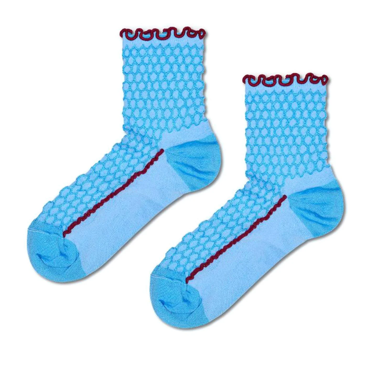 Structure Slinky 1/4 Crew Soc Blue - Calzini Blu  Unisex HAPPY SOCKS
