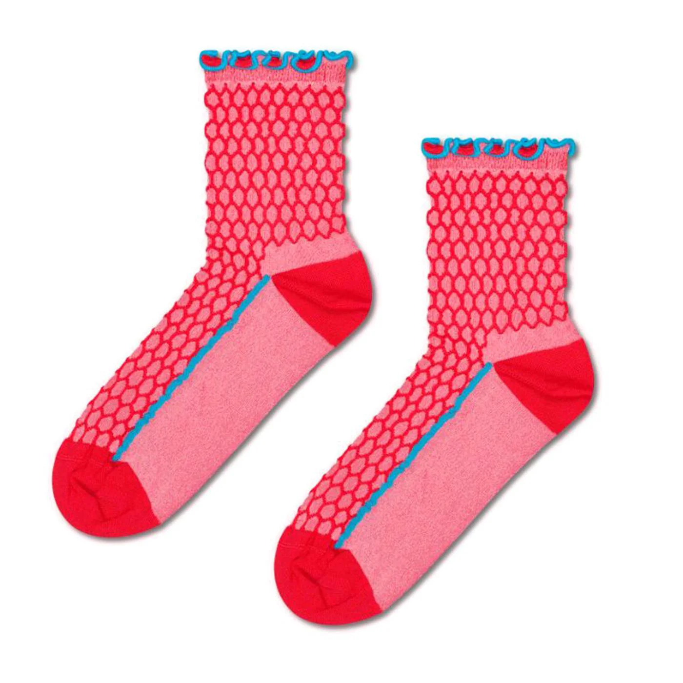Structure Slinky 1/4 Crew Sock - Calzini Rossi Unisex HAPPY SOCKS