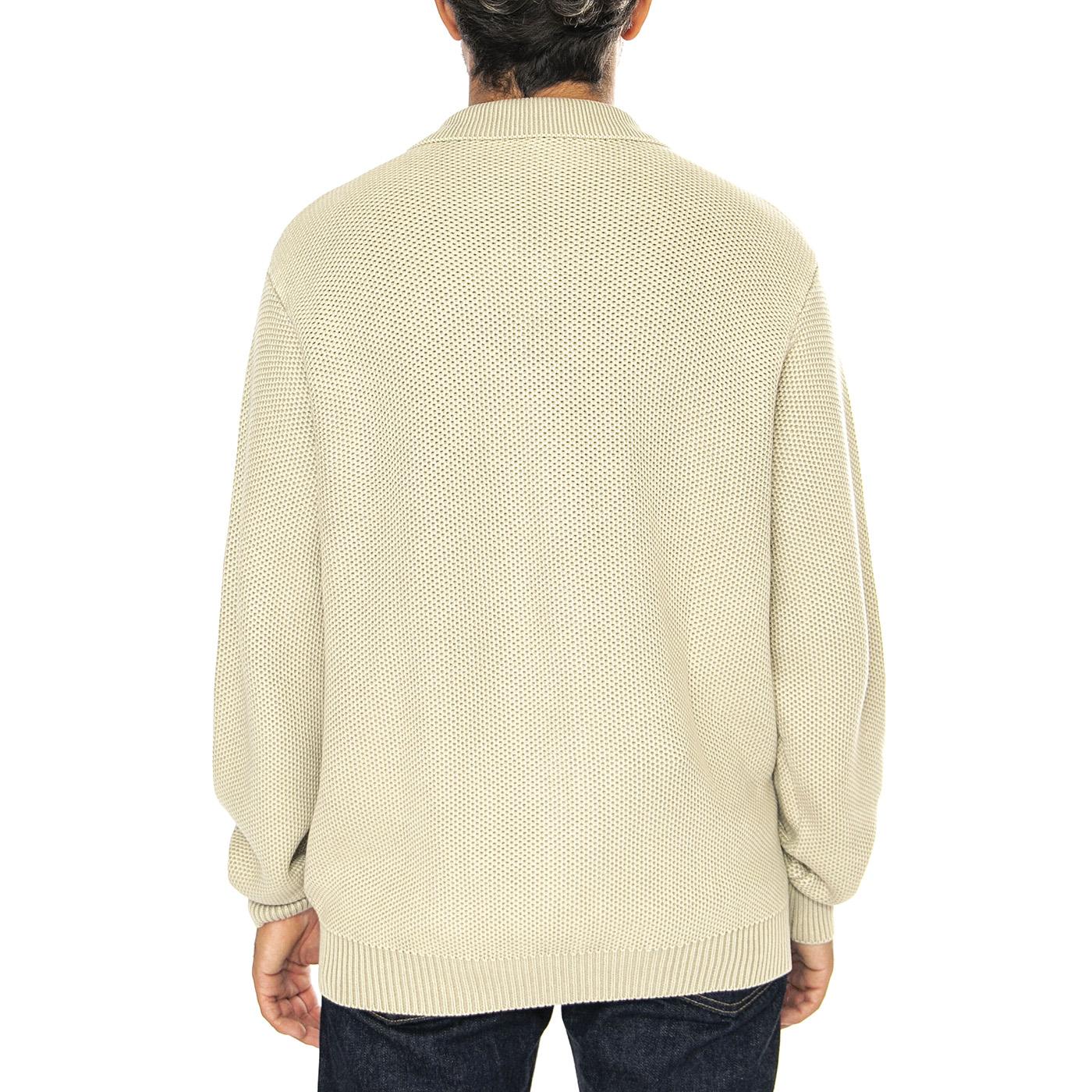 Anton Zip Overdyed Sweater Putty - Maglione con Zip Uomo Beige Uomo HUF - Image 3
