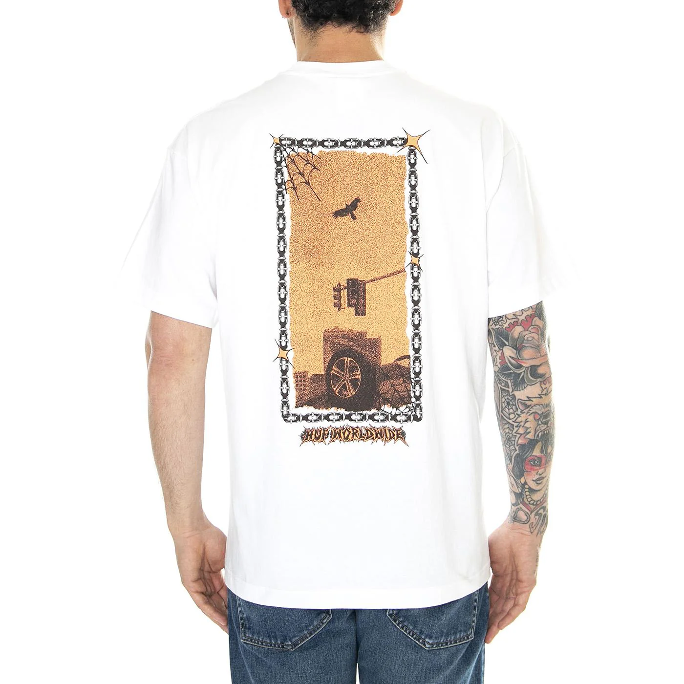 Huf Car Club S/S Tee White - Maglietta Girocollo Uomo Bianca Uomo HUF - Image 3