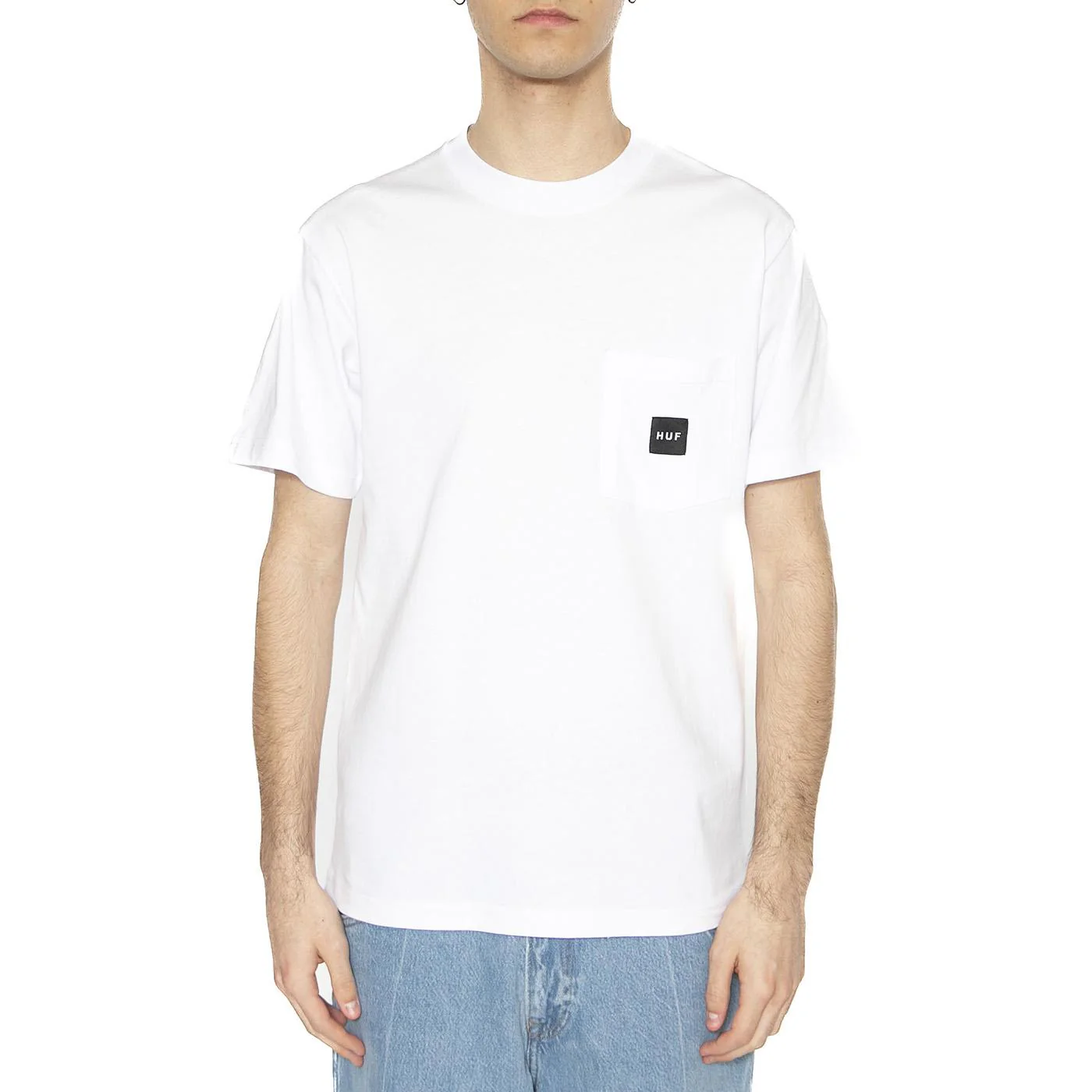Huf Set Box Logo S/S Pocket Tee White - Maglietta Girocollo Uomo Bianca Uomo HUF - Image 2