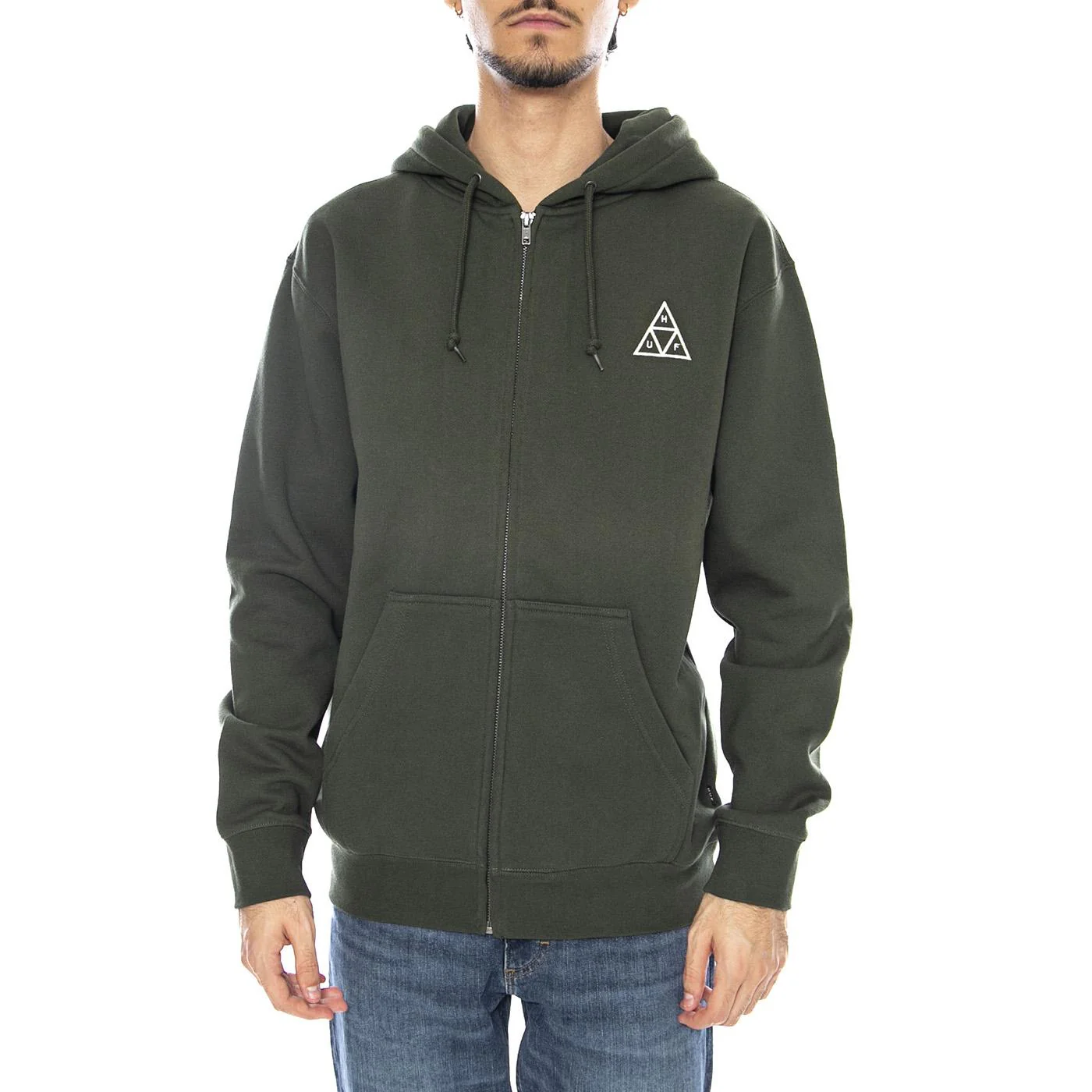 HUF Set TT F/Z Hoodie -- Felpa con Cappuccio Uomo Verde Uomo HUF - Image 2