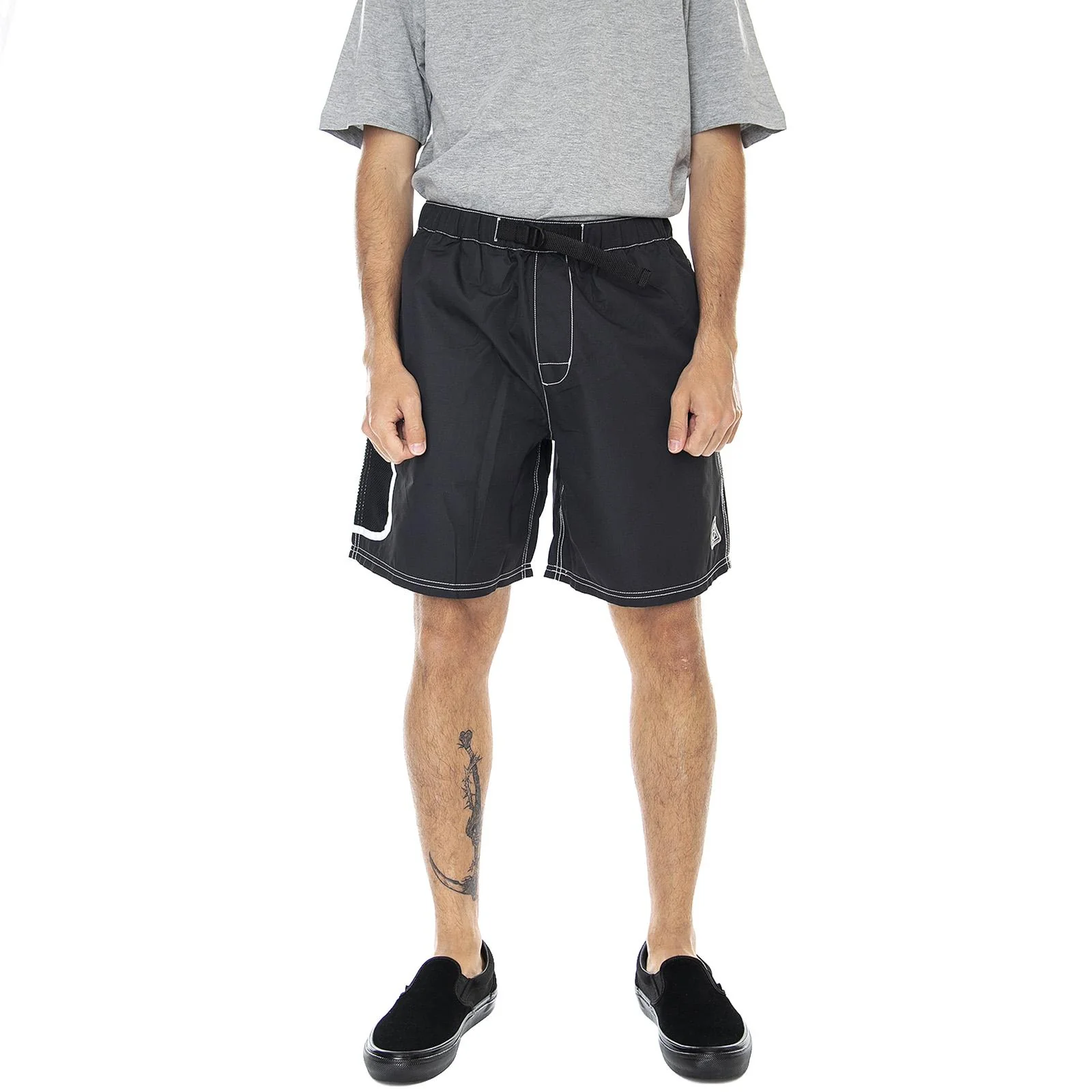 Mens Peak Contrast Shorts - Black - Bermuda Uomo Neri Uomo HUF - Image 2