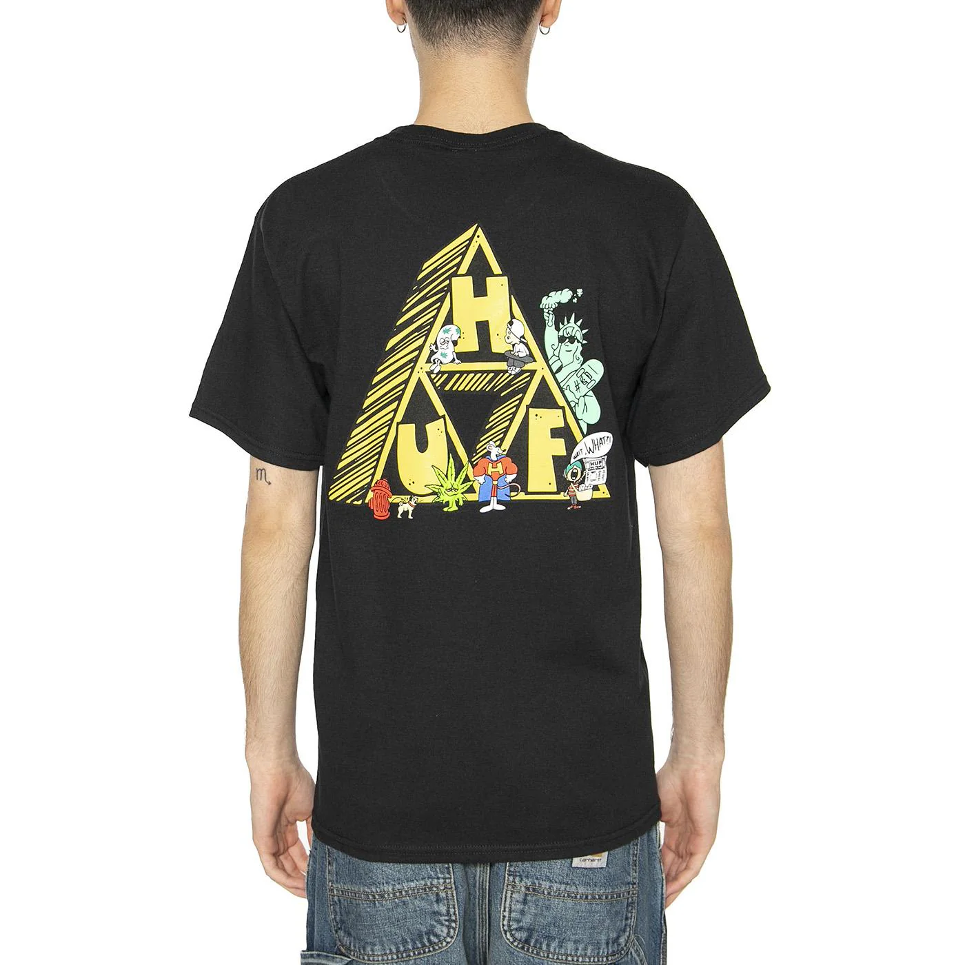 Saturday Morning TT S/S Tee Black - Maglietta Girocollo Uomo Nera Uomo HUF - Image 3