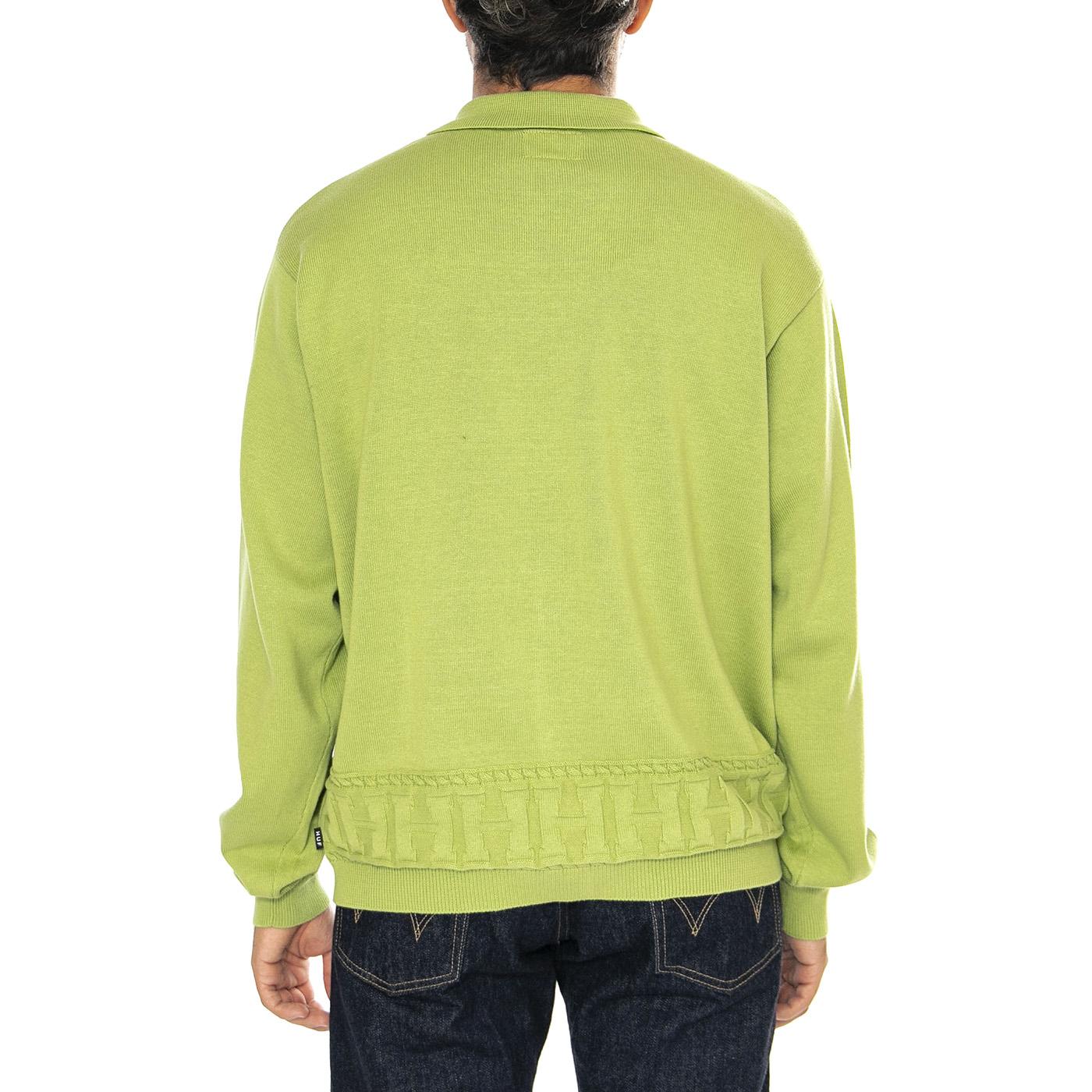 Towner L/S Knit Top PIstachio - Cardigan Uomo Verde Uomo HUF - Image 3