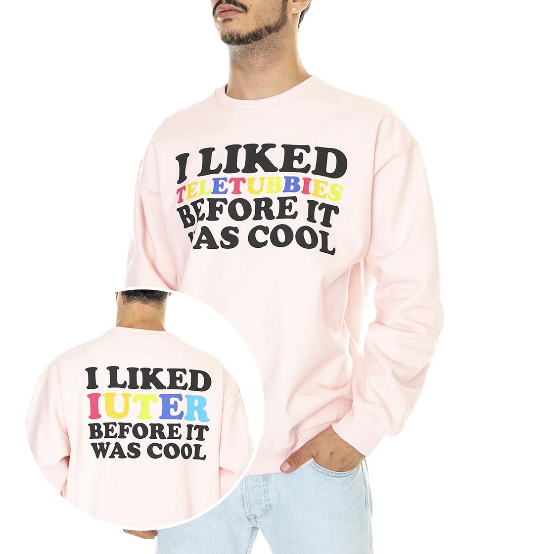 Now Cool Crew Pink - Felpa Girocollo Uomo Rosa Uomo IUTER