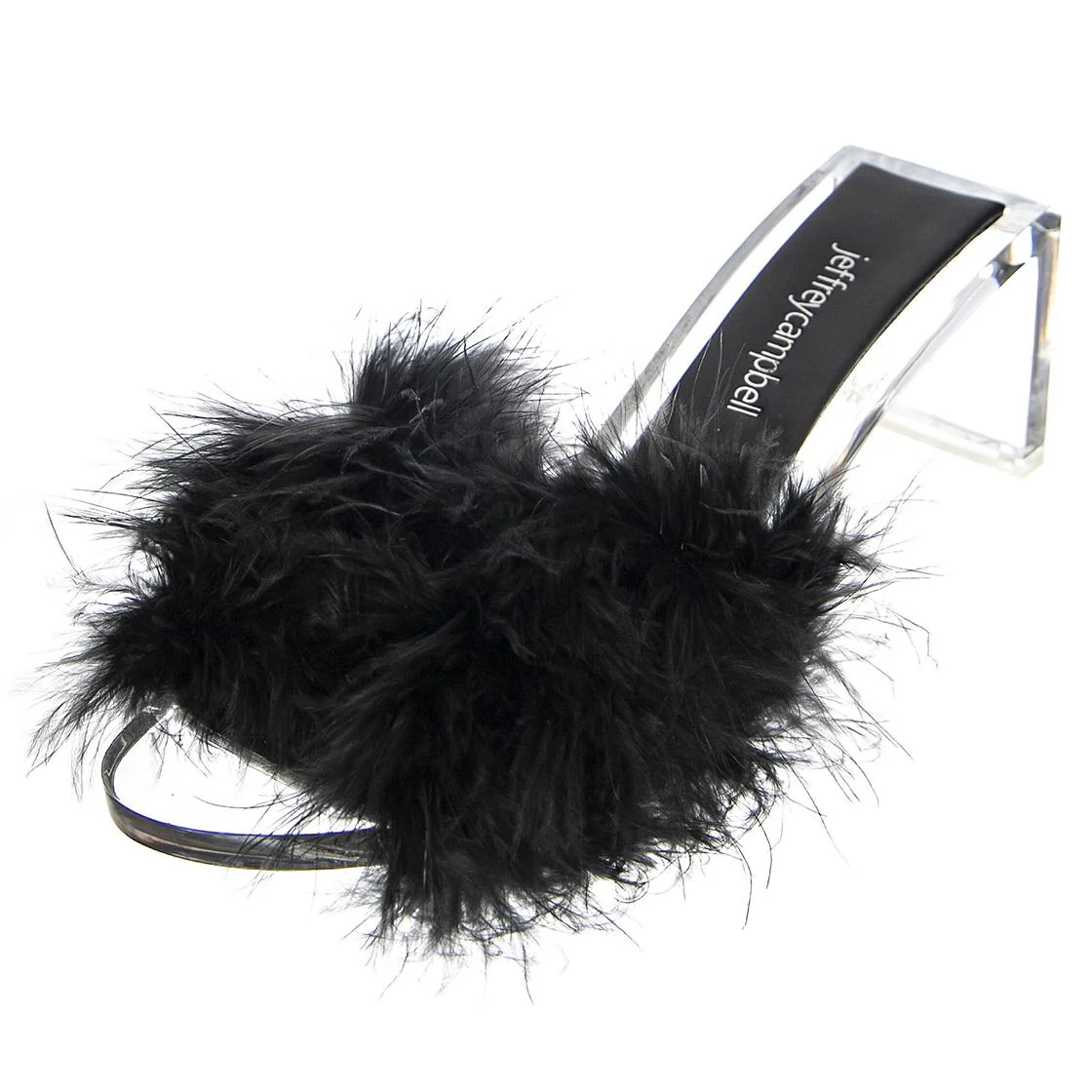 Luxuries Black Faux Suede+Fur - Sandali Donna Neri Donna JEFFREY CAMPBELL