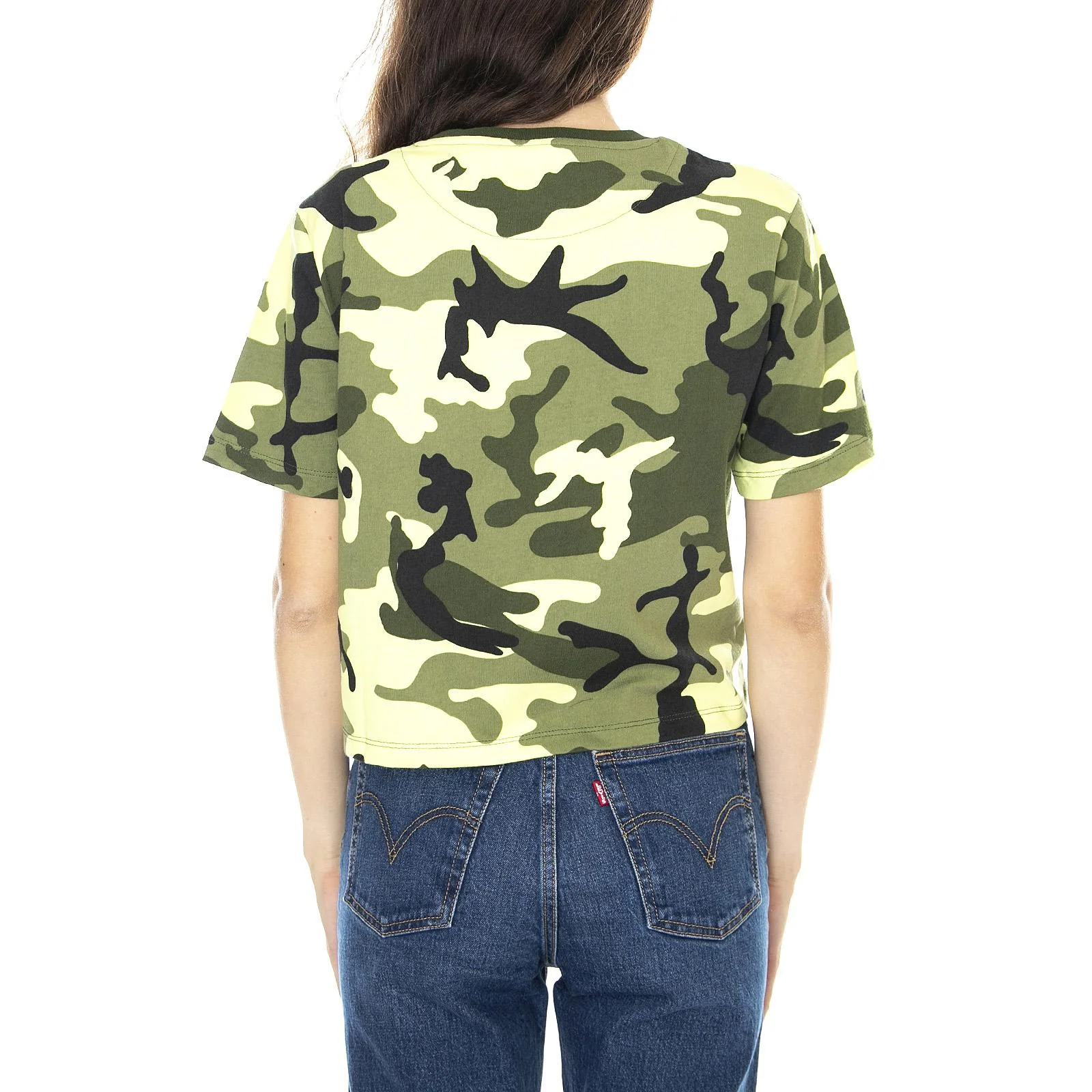 Signature Crop Wide T-Shirt - Camo Green - Maglietta Donna Multicolore  Donna KARL KANI - Image 3