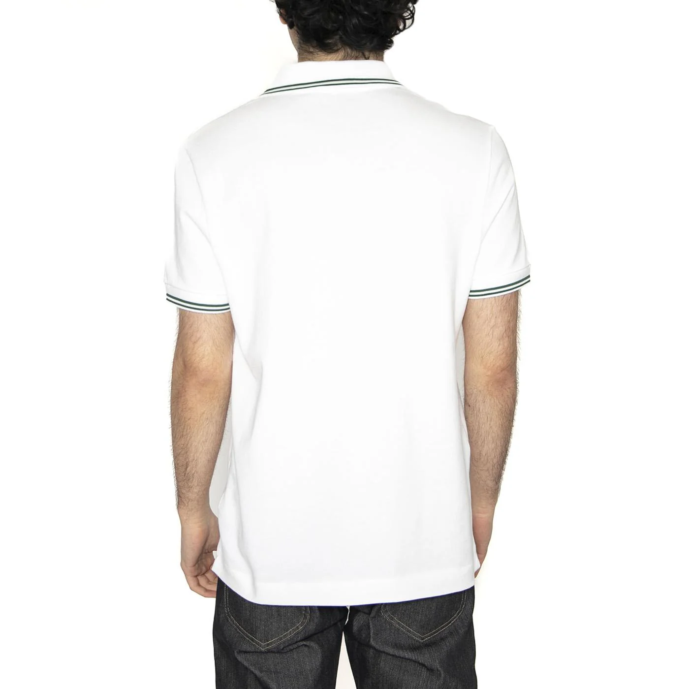 Maglietta M/C 001 Polo Shirt White - Polo Uomo Bianca con Logo a Contrasto  Uomo LACOSTE - Image 3