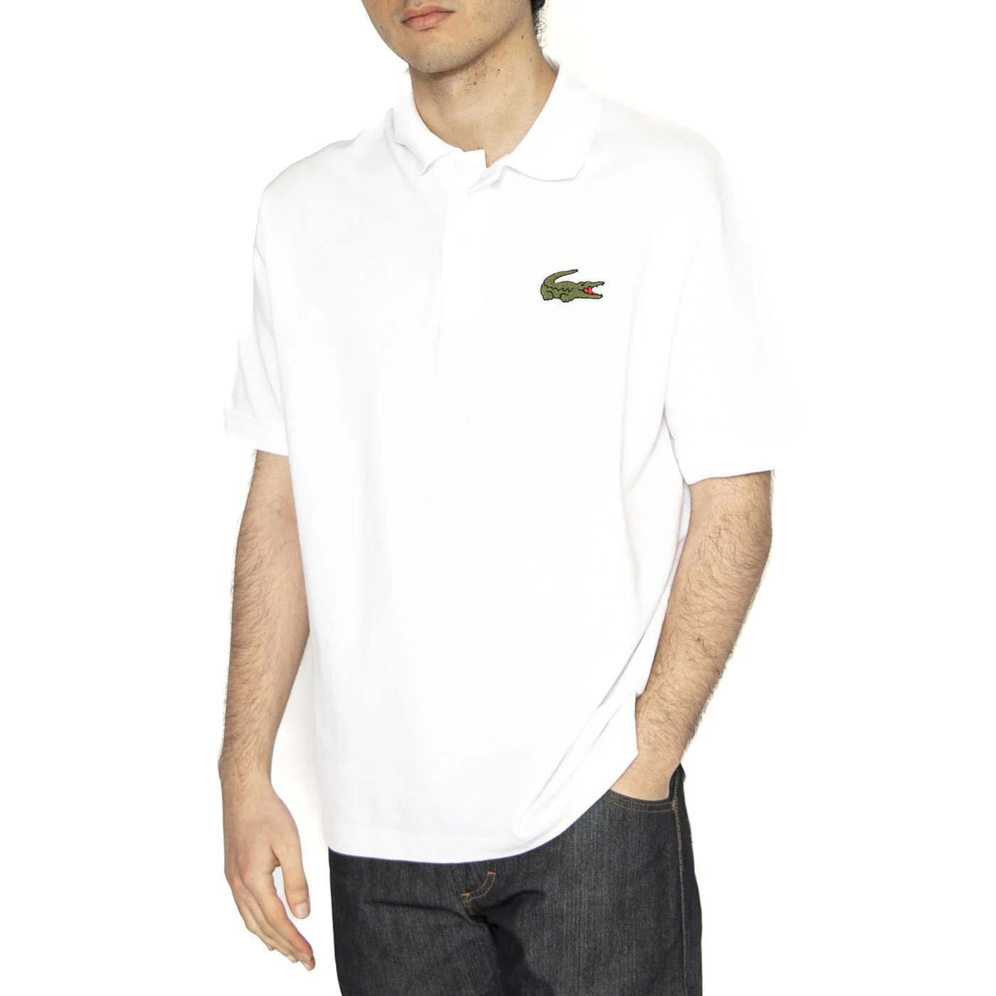 Maglietta M/C 001 Polo Shirt White - Polo Uomo Bianca con Logo  Uomo LACOSTE