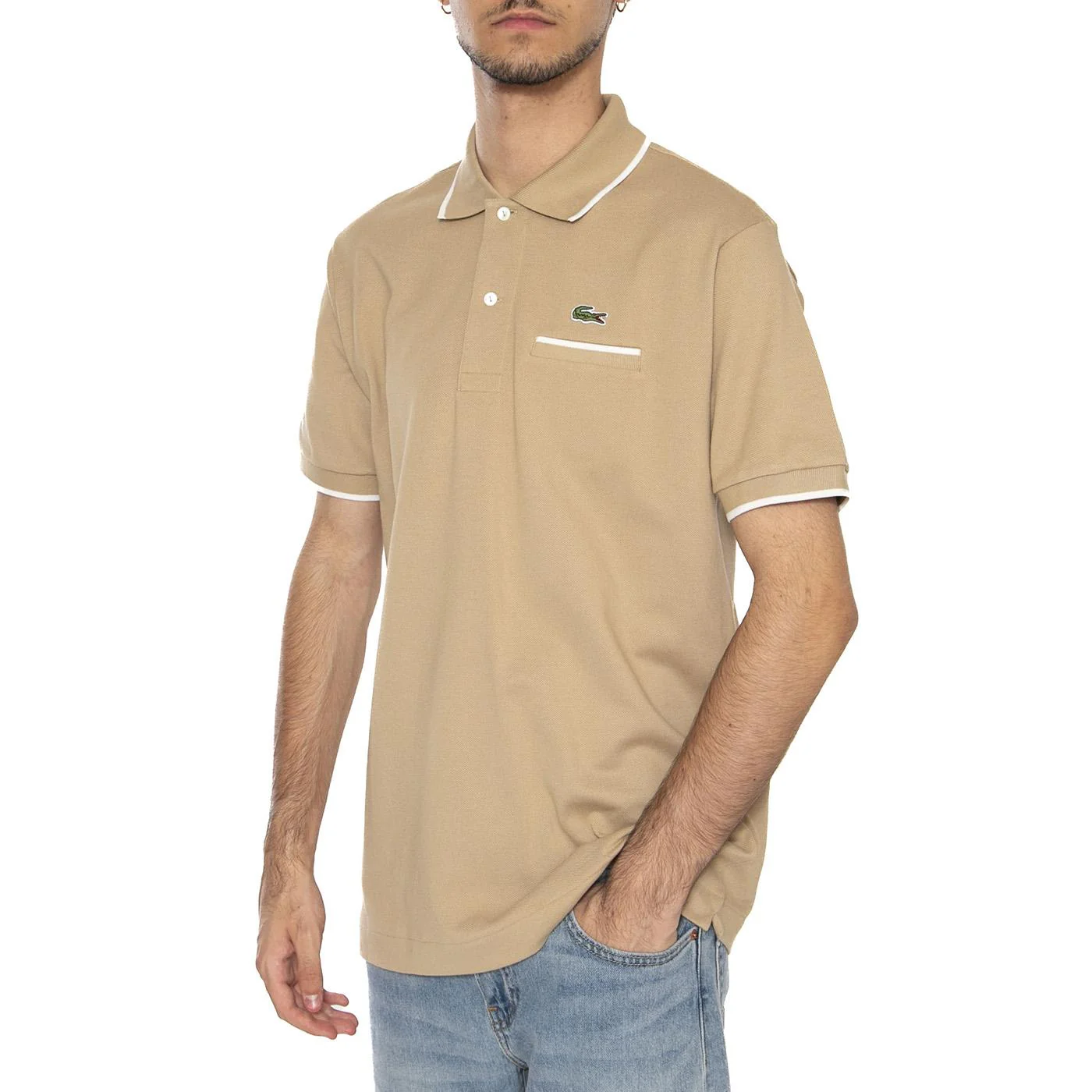 Maglietta M/C 7PT Beige - Polo Shirt Uomo Beige Uomo LACOSTE - Image 2