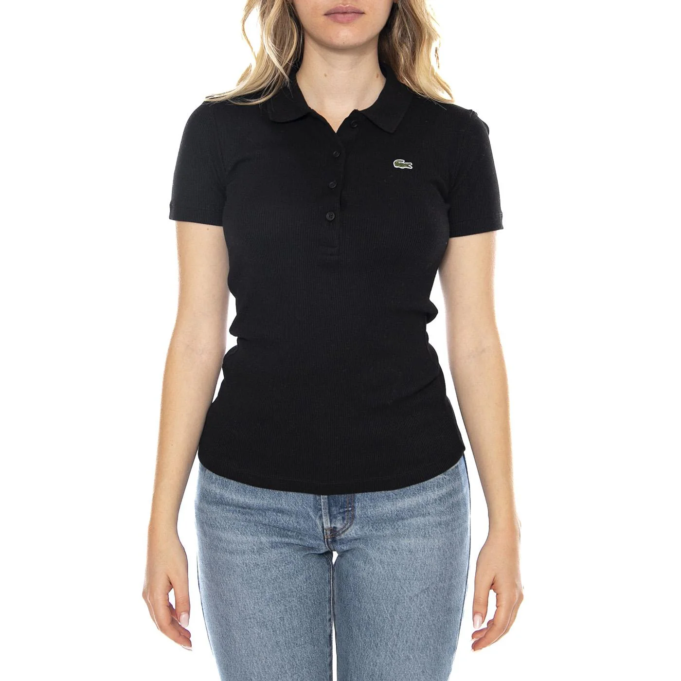 Polo Maglietta M/C 031 Lacoste -- Polo Donna Nera Donna LACOSTE - Image 2