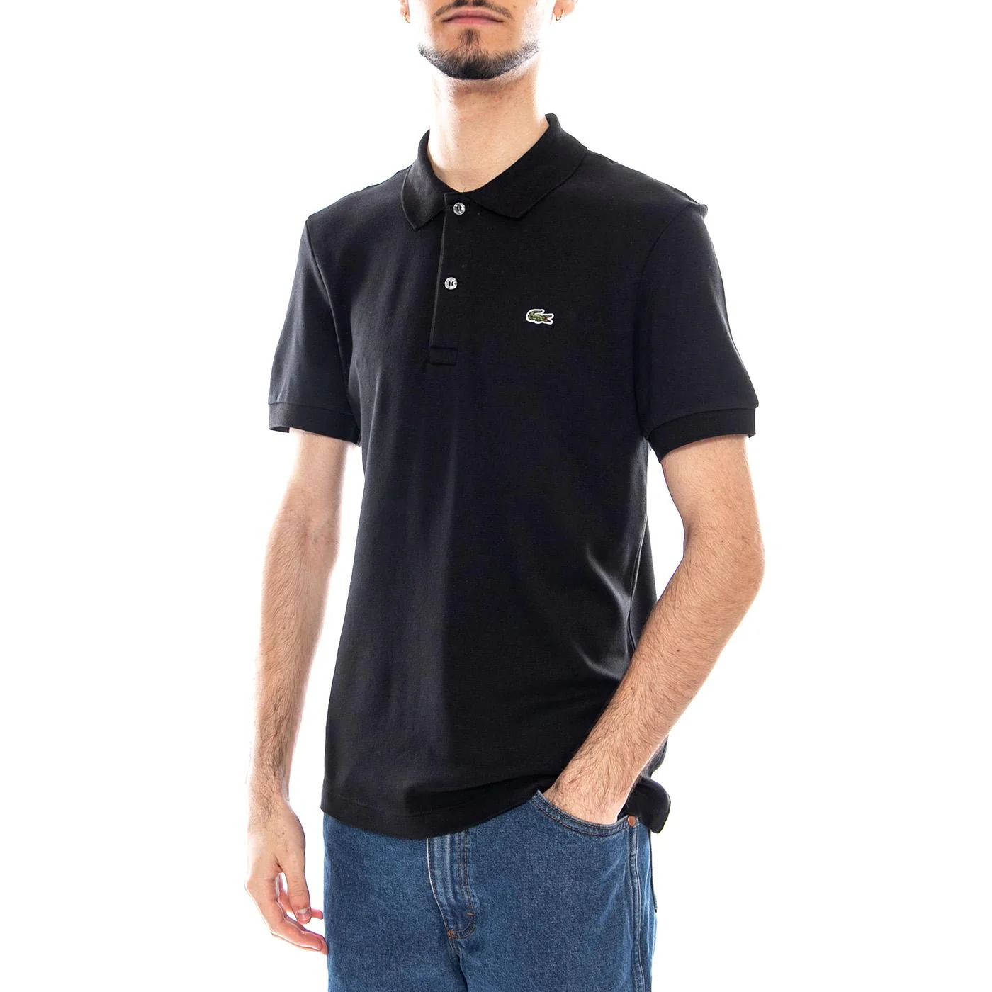 Polo Uomo Nera Lacoste - Maglietta Manica Corta con Logo Uomo LACOSTE