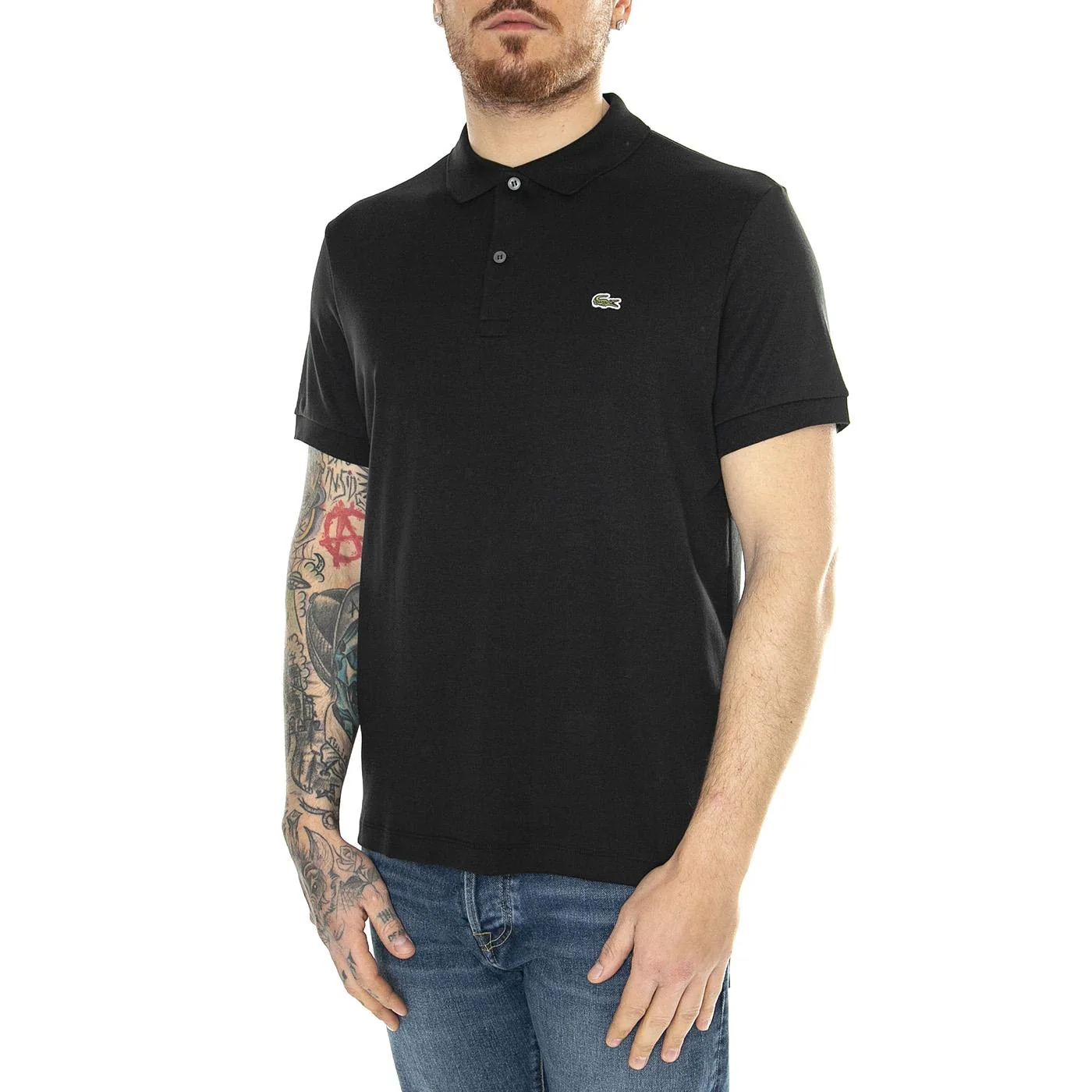 Polo Uomo Nera Lacoste - Maglietta Manica Corta con Logo Uomo LACOSTE - Image 2