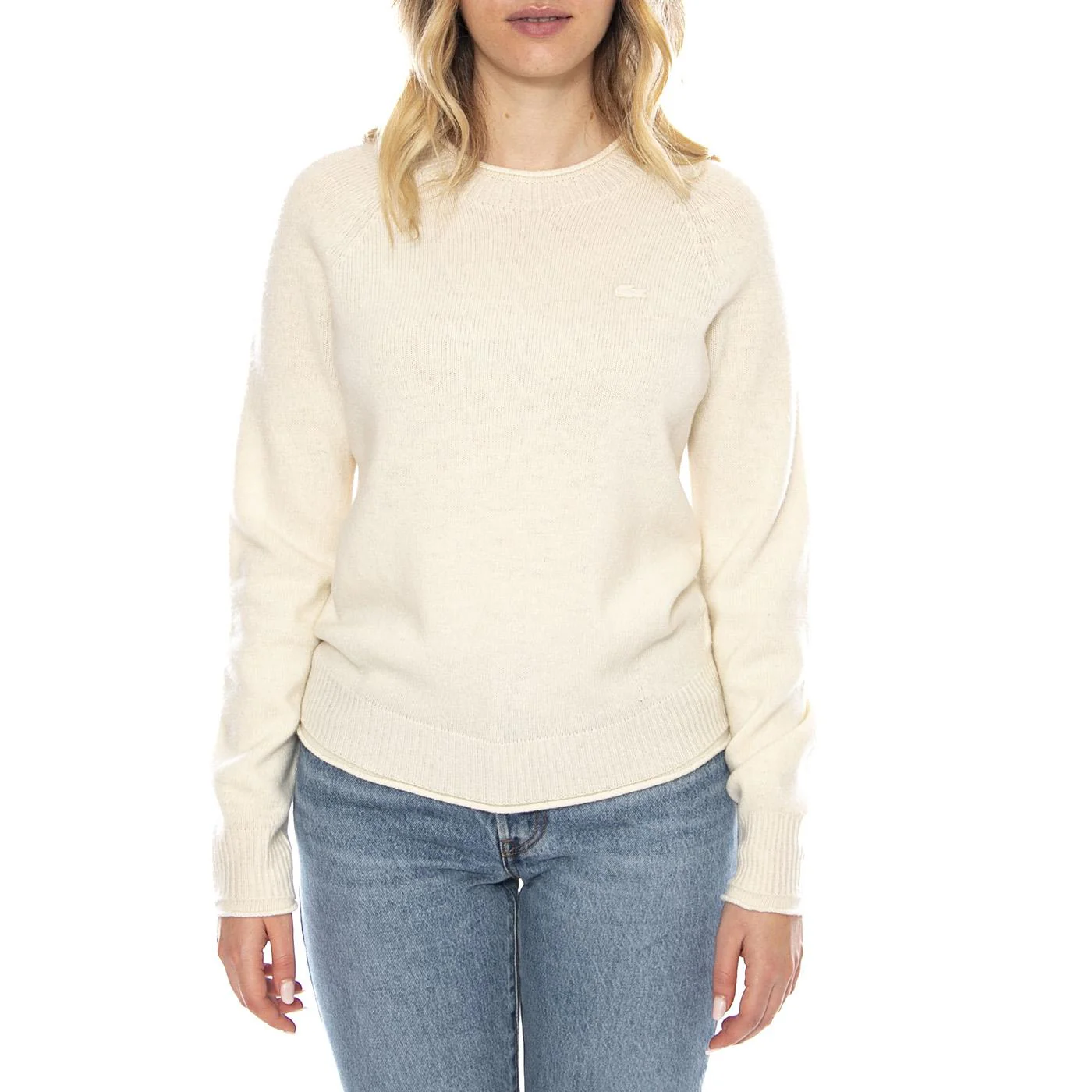 Pullover XJF Lacoste -- Maglione Girocollo Donna Bianco Donna LACOSTE - Image 2