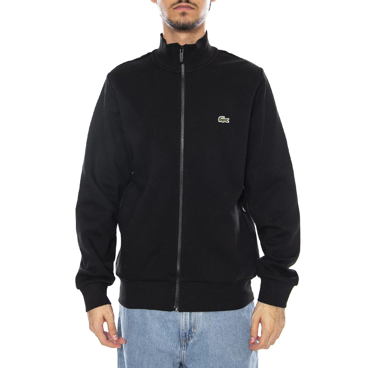 Sweatshirt 031 Turtle Neck Black - Maglia Collo Alto con Zip Uomo Nera Uomo LACOSTE - Image 2