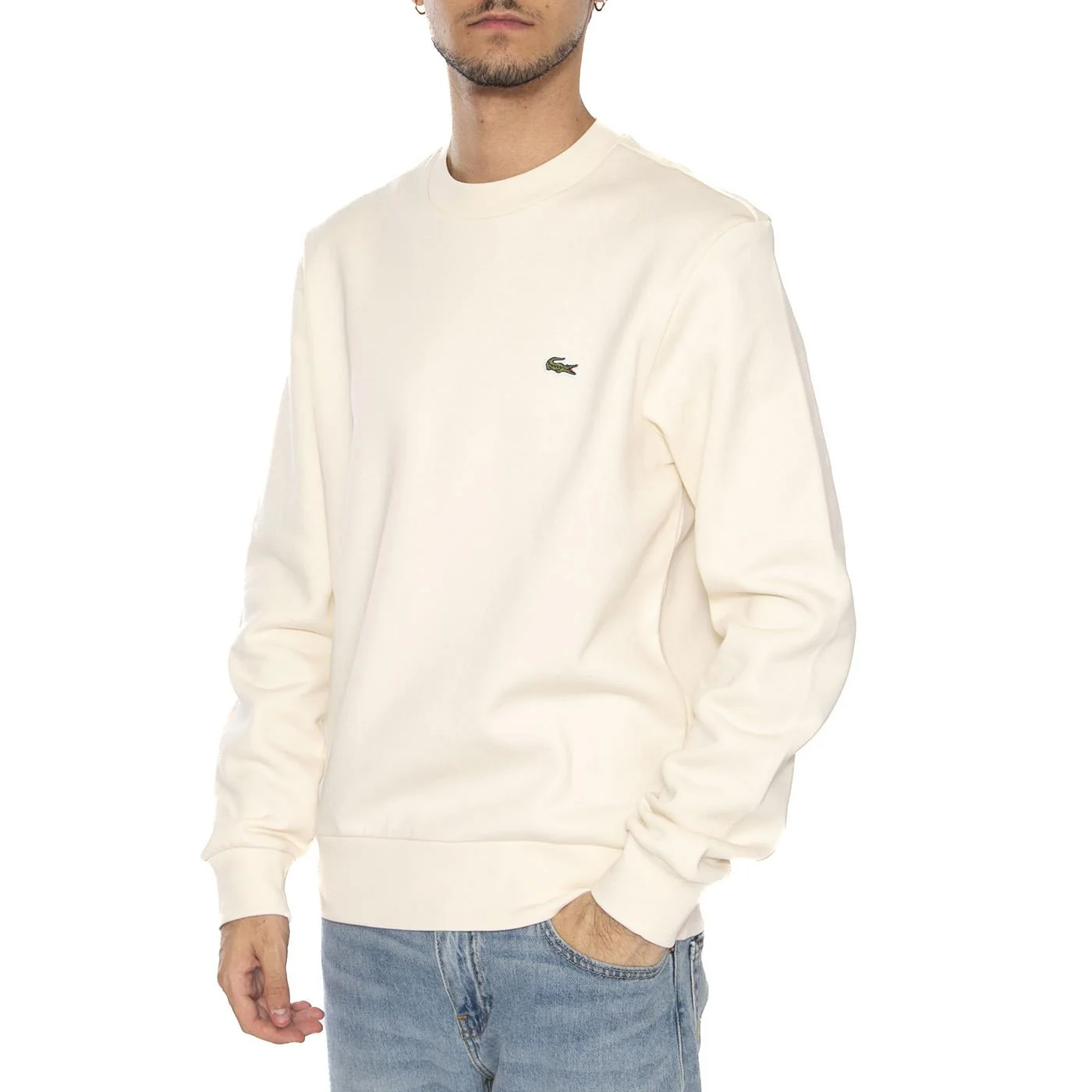 Sweatshirt XFJ White - Felpa Girocollo Uomo Bianca  Uomo LACOSTE - Image 2