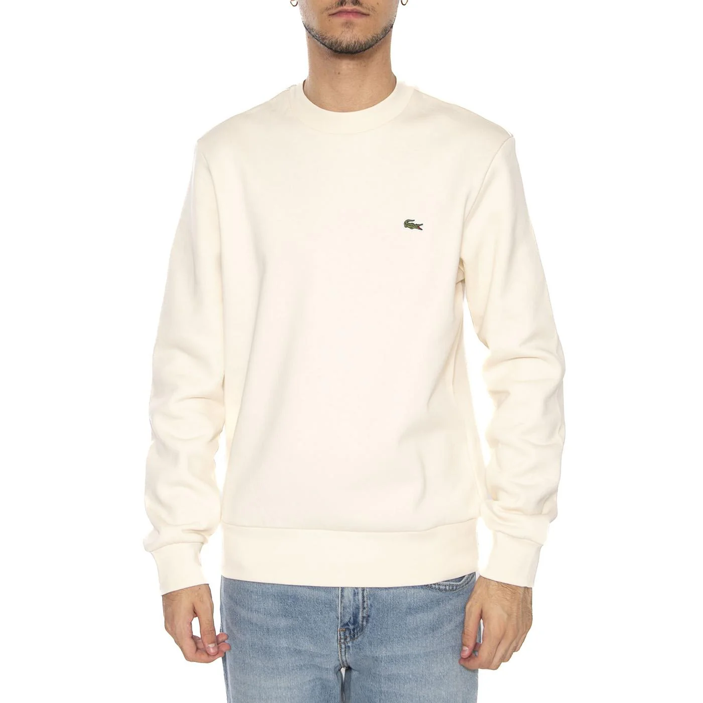 Sweatshirt XFJ White - Felpa Girocollo Uomo Bianca  Uomo LACOSTE - Image 3