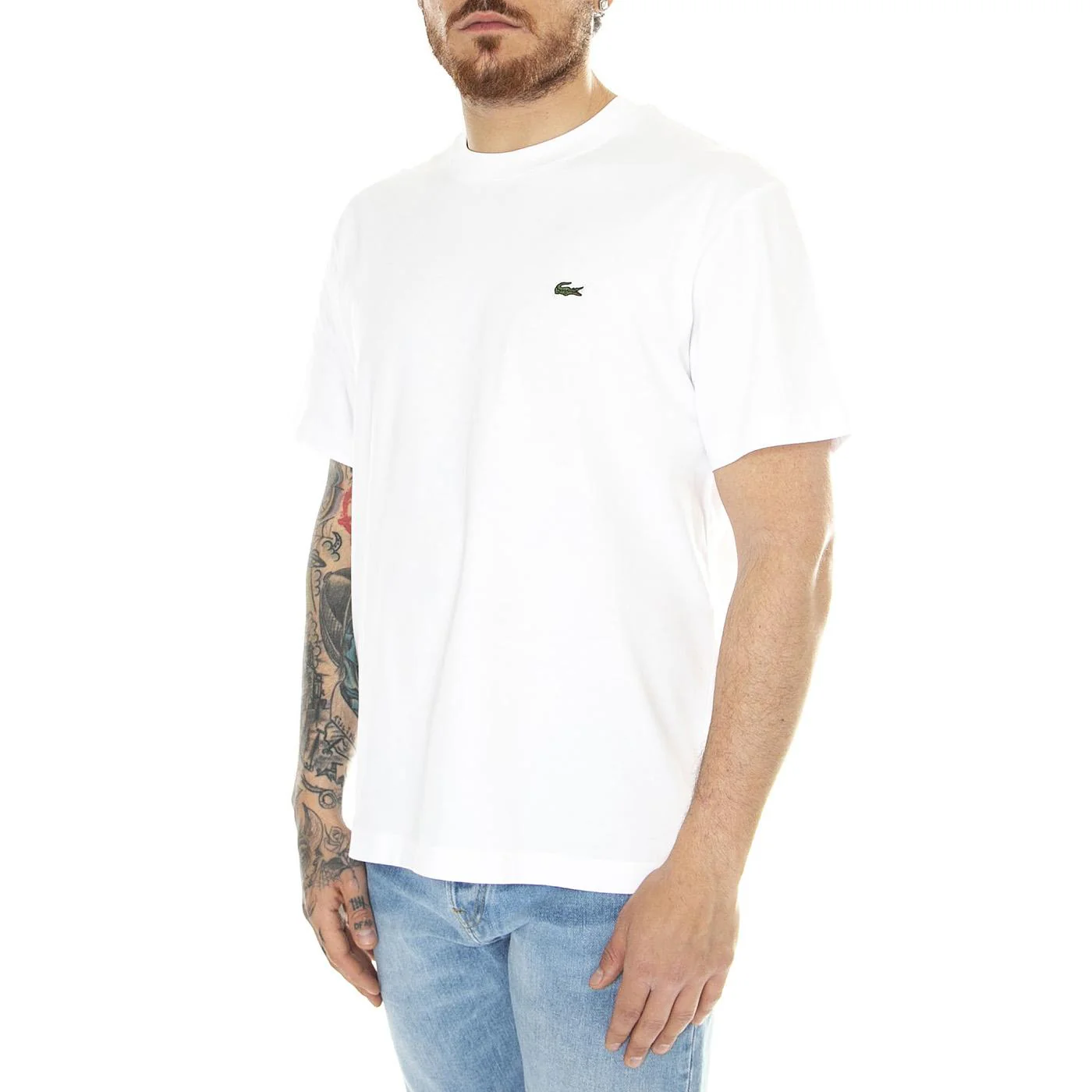 T-Shirt 001 White - Maglietta Girocollo Uomo Bianca  Uomo LACOSTE